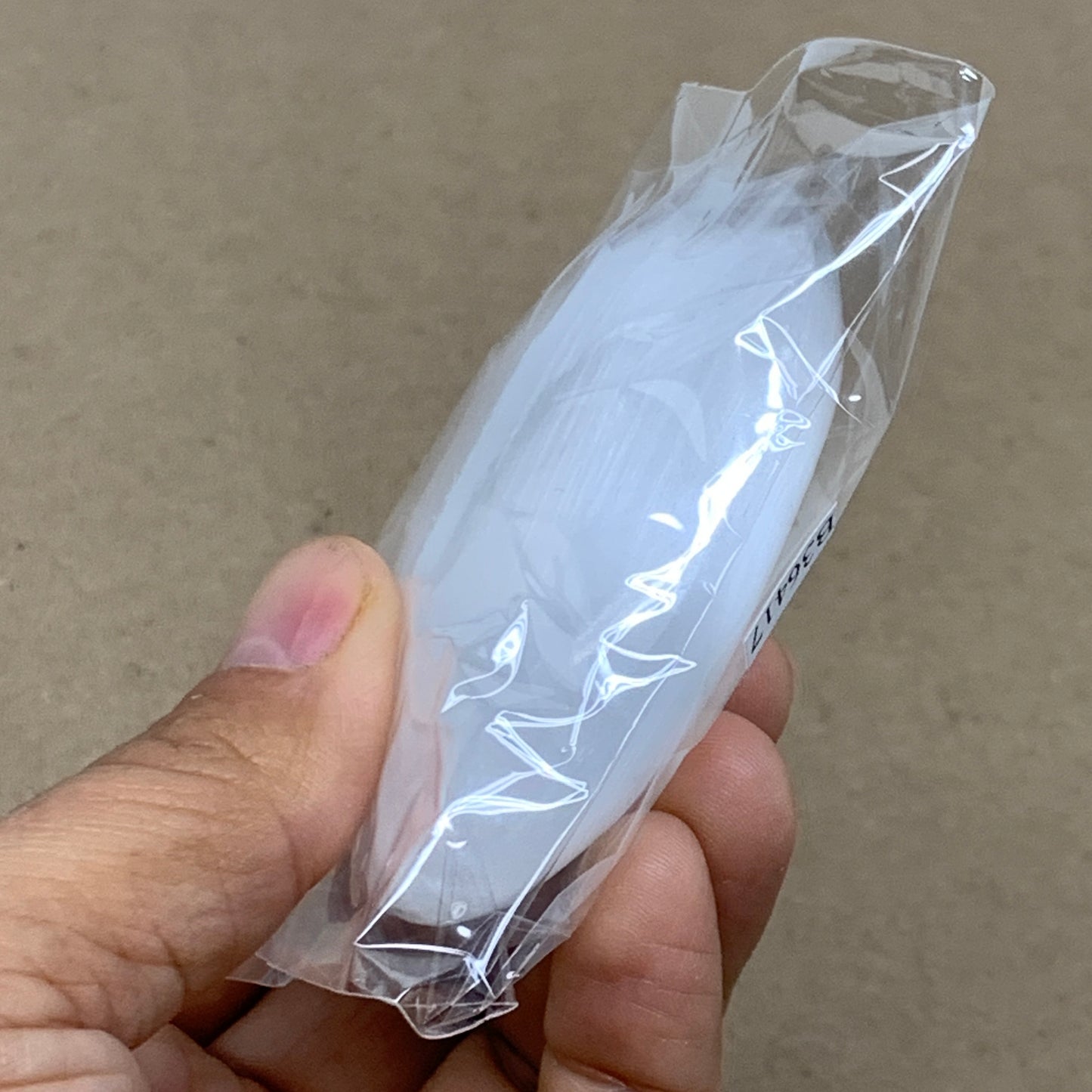 106g, 2.7"x2"x1", White Selenite Palmstone Crystal Pillow Reiki, B36417