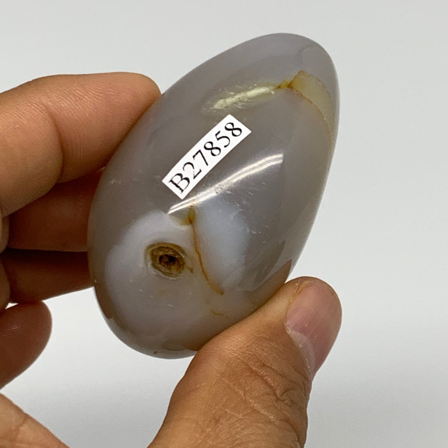 107.7g, 2.2"x1.7"x1.3" Orca Agate Palm-Stone Reiki Energy Crystal Reiki, B27858