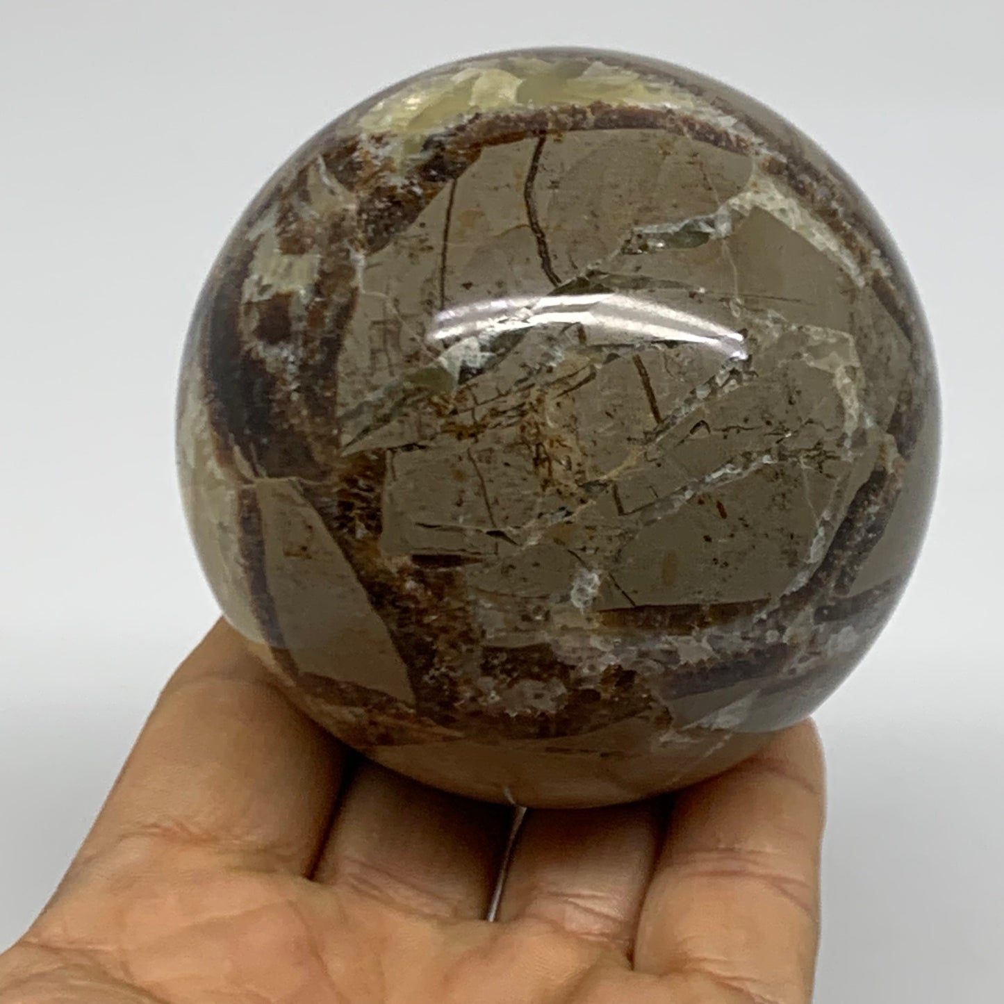 1.14 lbs, 2.8" (71mm), Natural Septarian Sphere Crystal Gemstone Ball, B38161