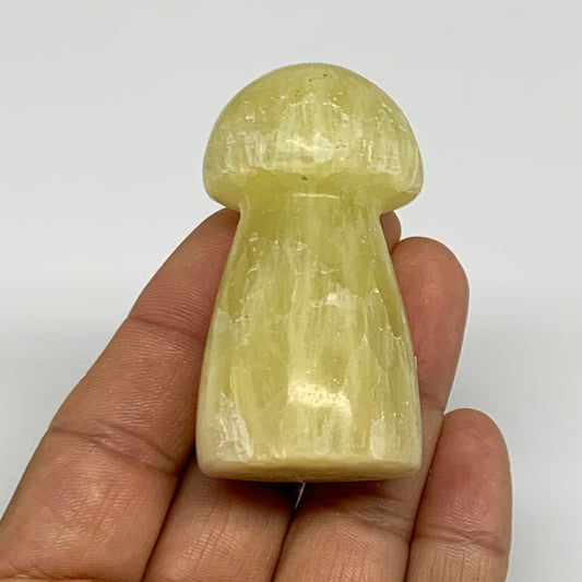 91.6g,2.2"x1.2" Natural Lemon Calcite Mushroom Gemstone @Pakistan, B31696