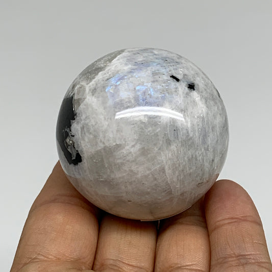 156.9g, 1.9"(48mm), Natural Rainbow Moonstone Sphere Ball Gemstone, B34311
