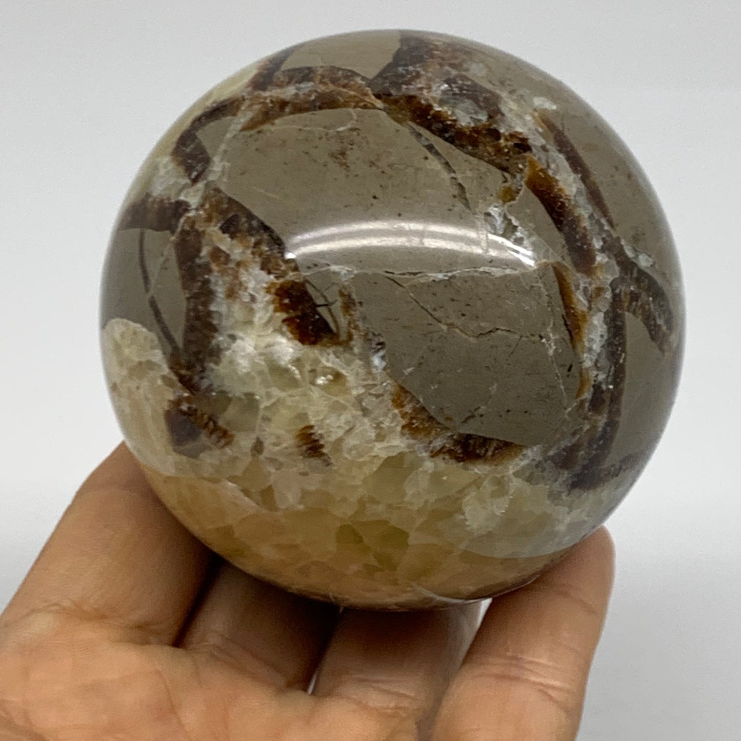 1.14 lbs, 2.8" (71mm), Natural Septarian Sphere Crystal Gemstone Ball, B38161