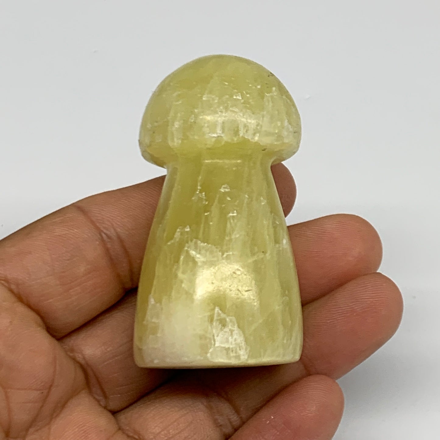 91.6g,2.2"x1.2" Natural Lemon Calcite Mushroom Gemstone @Pakistan, B31696