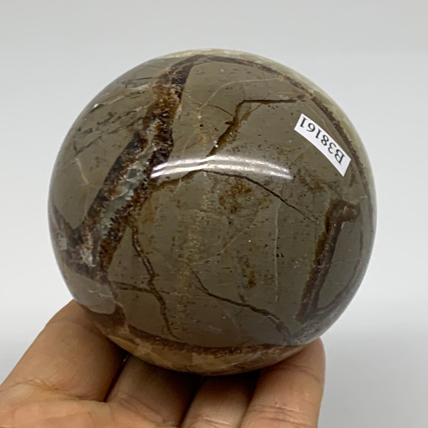 1.14 lbs, 2.8" (71mm), Natural Septarian Sphere Crystal Gemstone Ball, B38161