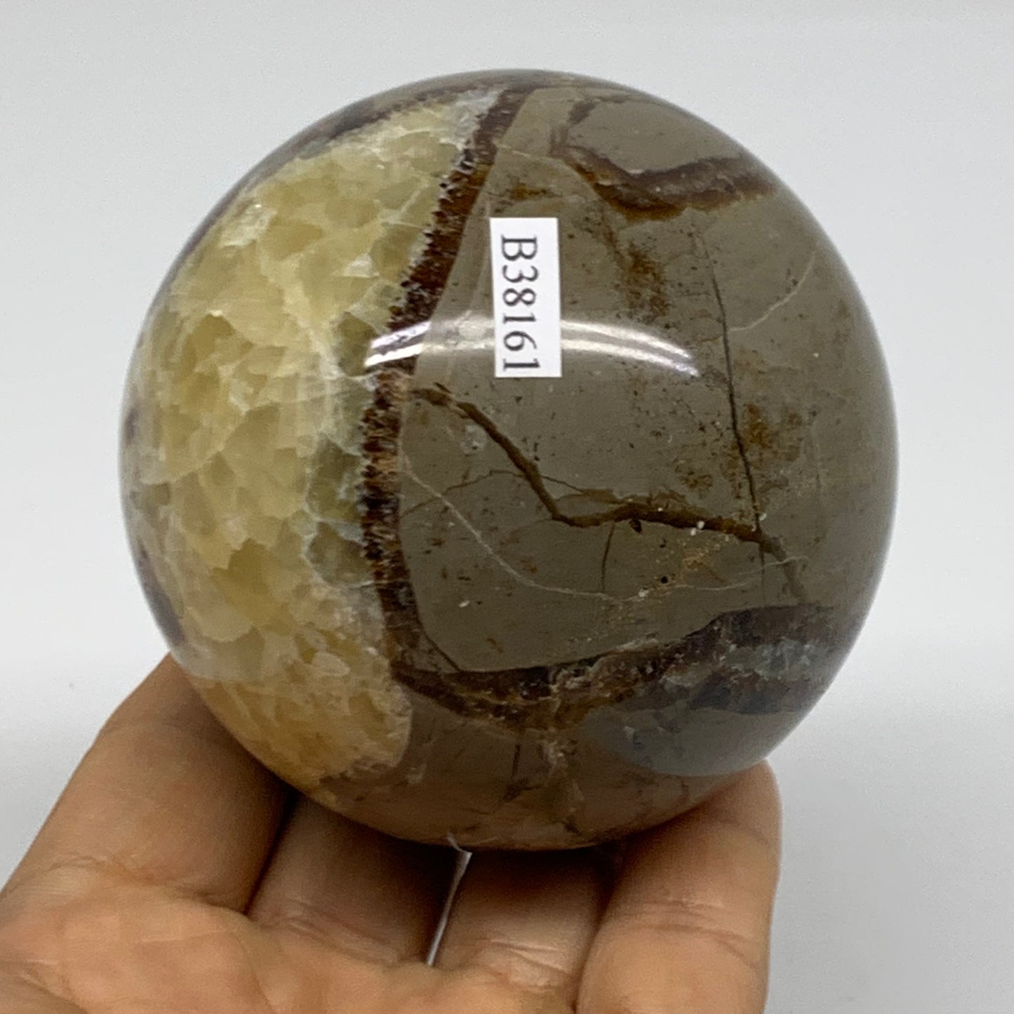 1.14 lbs, 2.8" (71mm), Natural Septarian Sphere Crystal Gemstone Ball, B38161