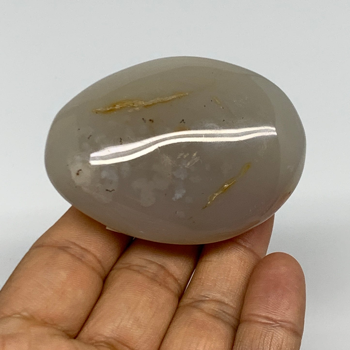 110g, 2.5"x1.8"x1.1" Orca Agate Palm-Stone Reiki Energy Crystal Reiki, B27859