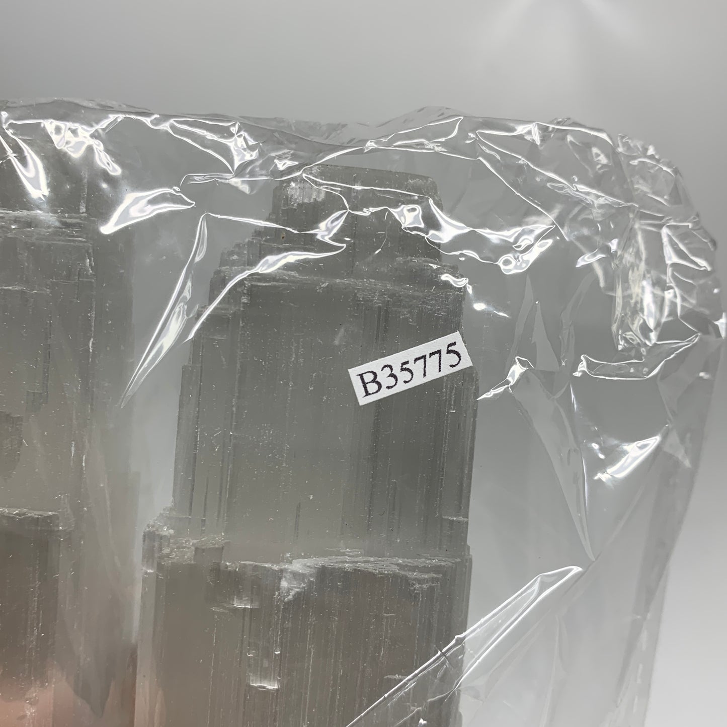 8.8 lbs, 13.4"x4.9"x3.5" Rough Selenite (Satin Spar) Lamp Tower W/Chord, B35775