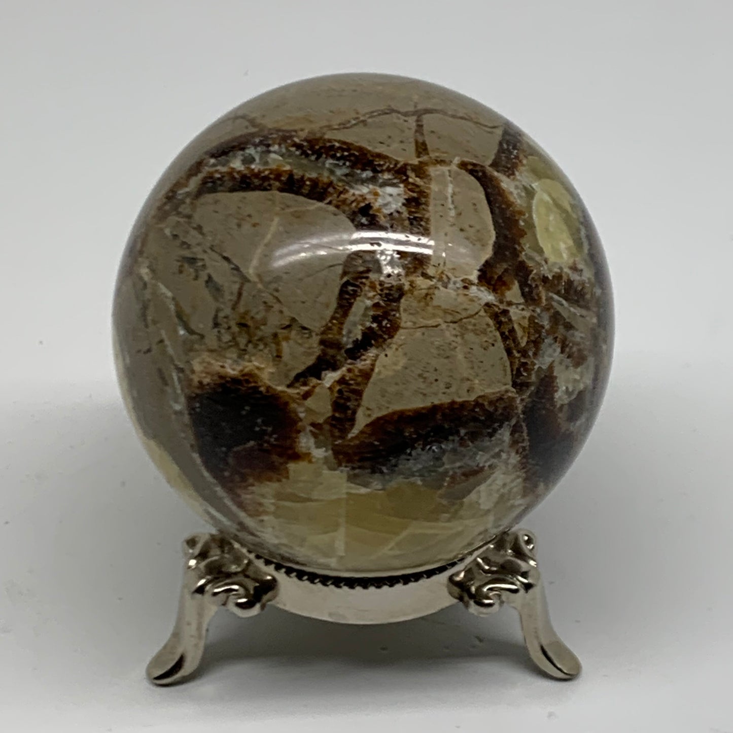 1.14 lbs, 2.8" (71mm), Natural Septarian Sphere Crystal Gemstone Ball, B38161