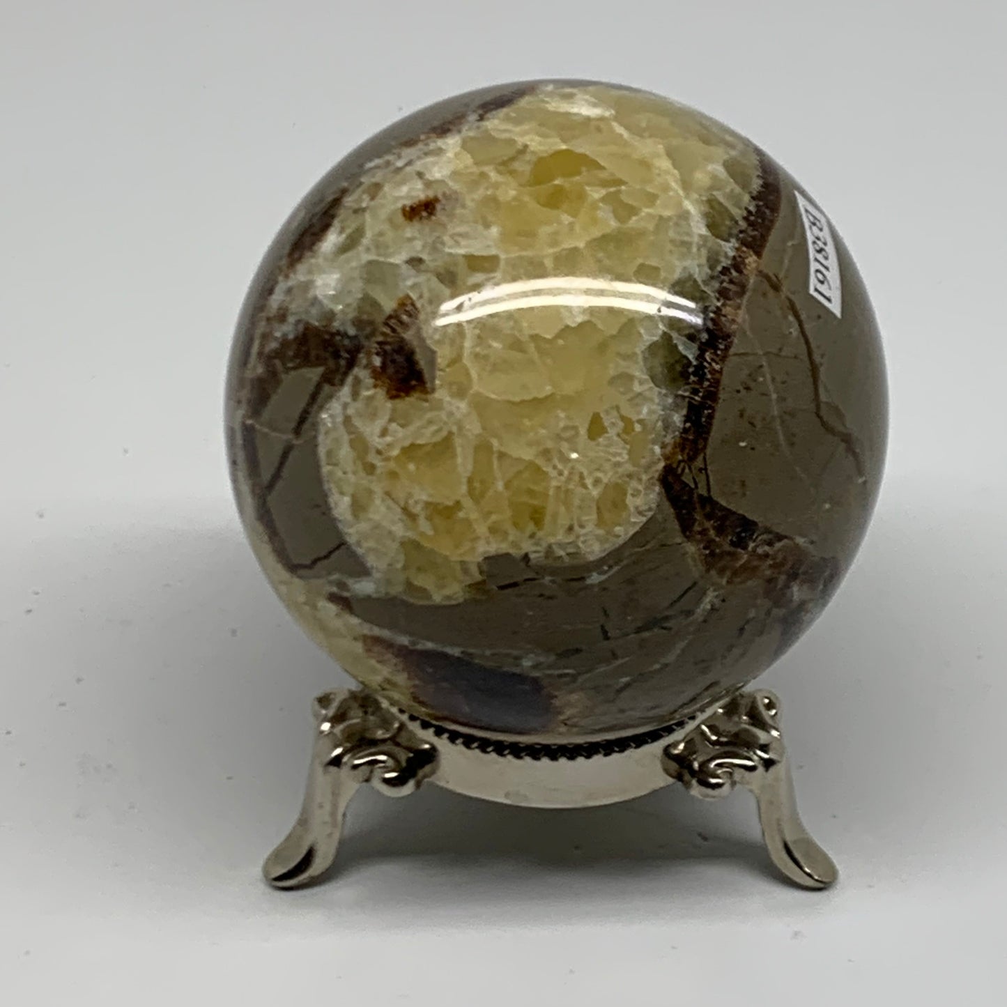 1.14 lbs, 2.8" (71mm), Natural Septarian Sphere Crystal Gemstone Ball, B38161