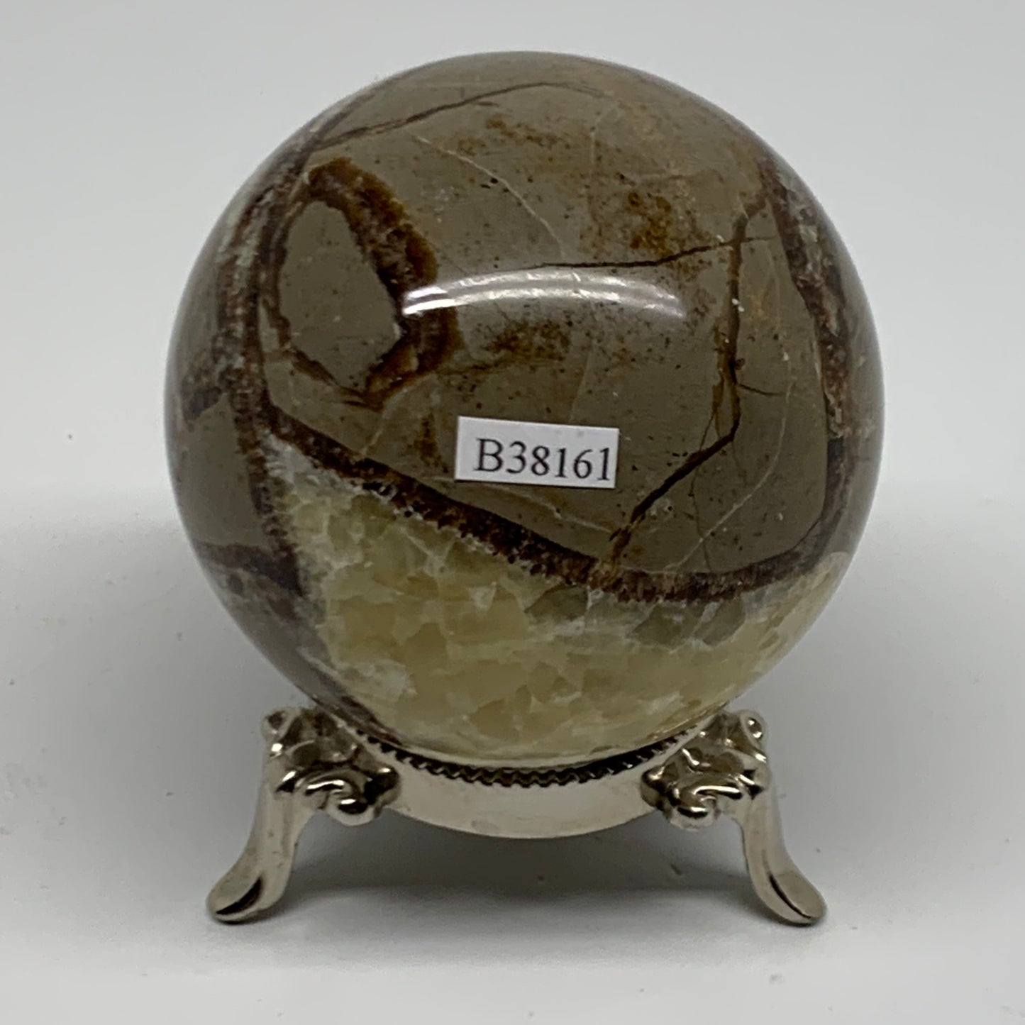 1.14 lbs, 2.8" (71mm), Natural Septarian Sphere Crystal Gemstone Ball, B38161