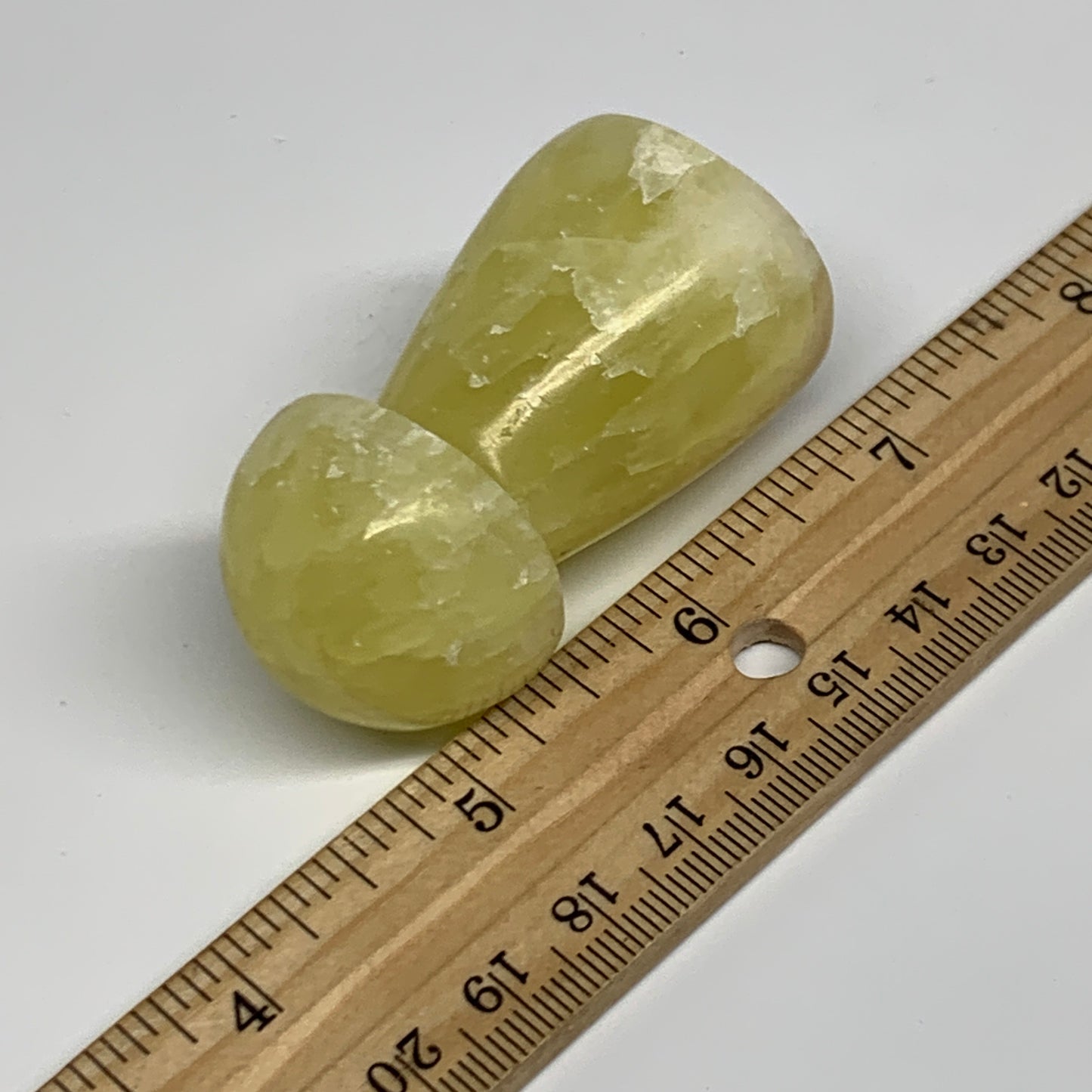 91.6g,2.2"x1.2" Natural Lemon Calcite Mushroom Gemstone @Pakistan, B31696
