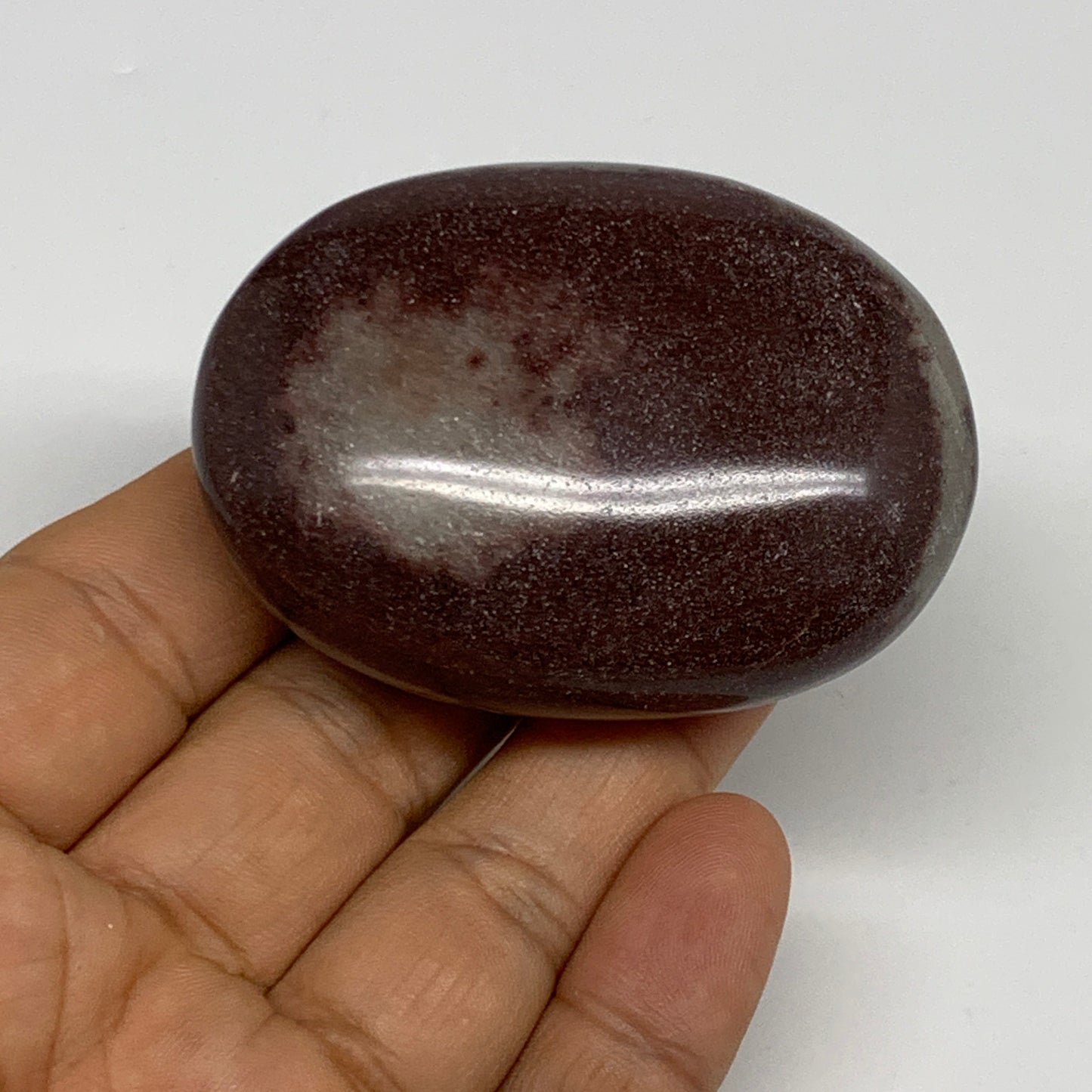 107.3g, 2.4"x1.8"x1", Narmada Shiva Lingam Palm-Stone Polished, B29370