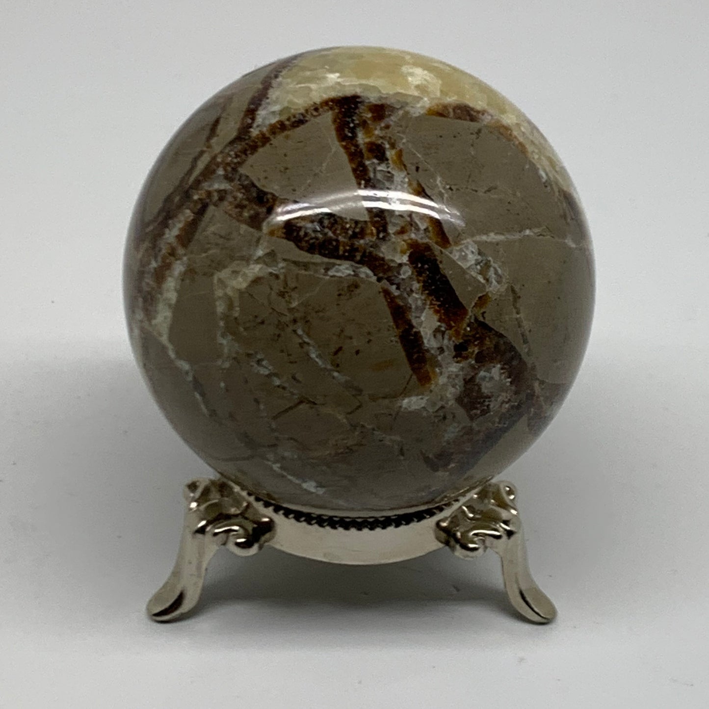 1.14 lbs, 2.8" (71mm), Natural Septarian Sphere Crystal Gemstone Ball, B38161