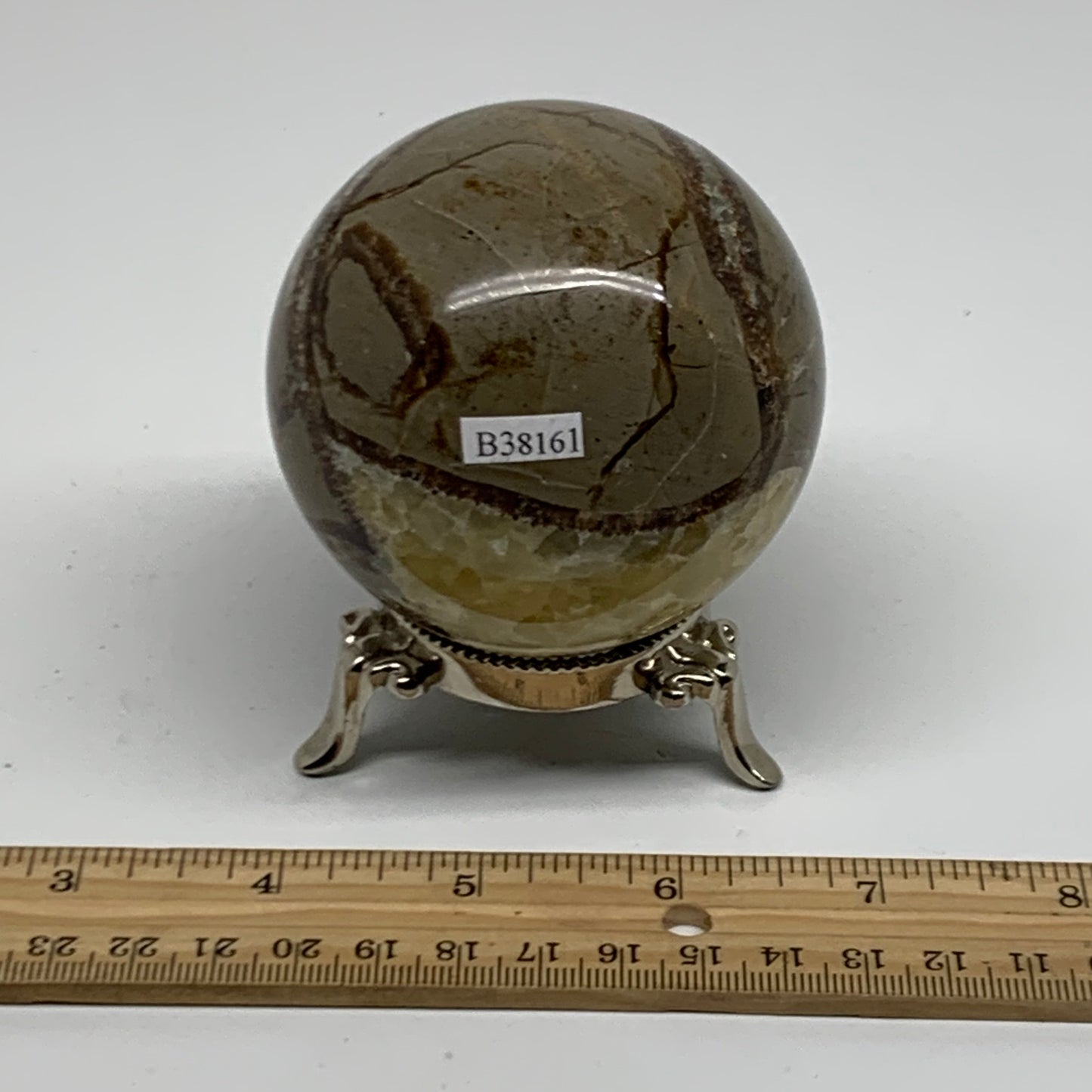 1.14 lbs, 2.8" (71mm), Natural Septarian Sphere Crystal Gemstone Ball, B38161