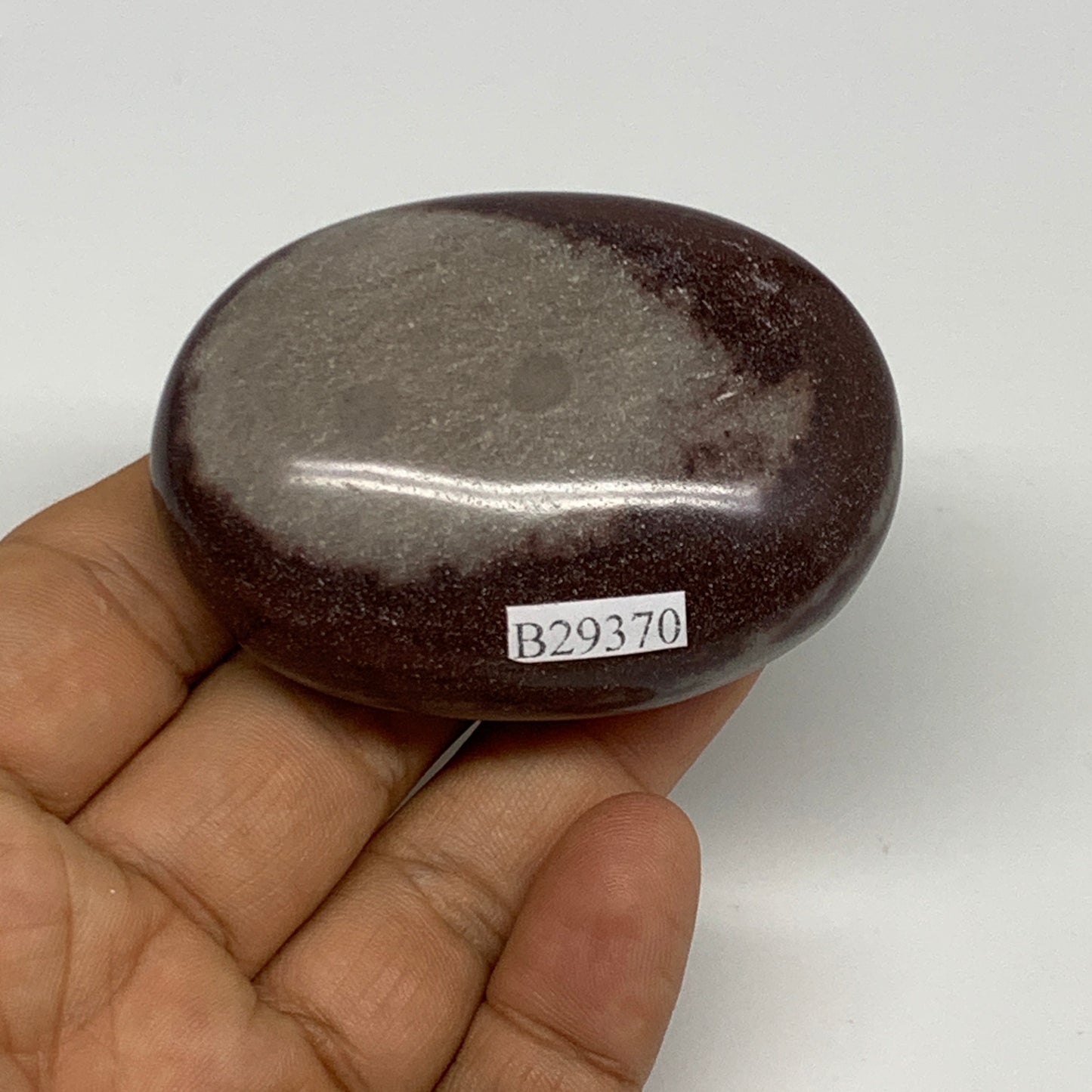 107.3g, 2.4"x1.8"x1", Narmada Shiva Lingam Palm-Stone Polished, B29370