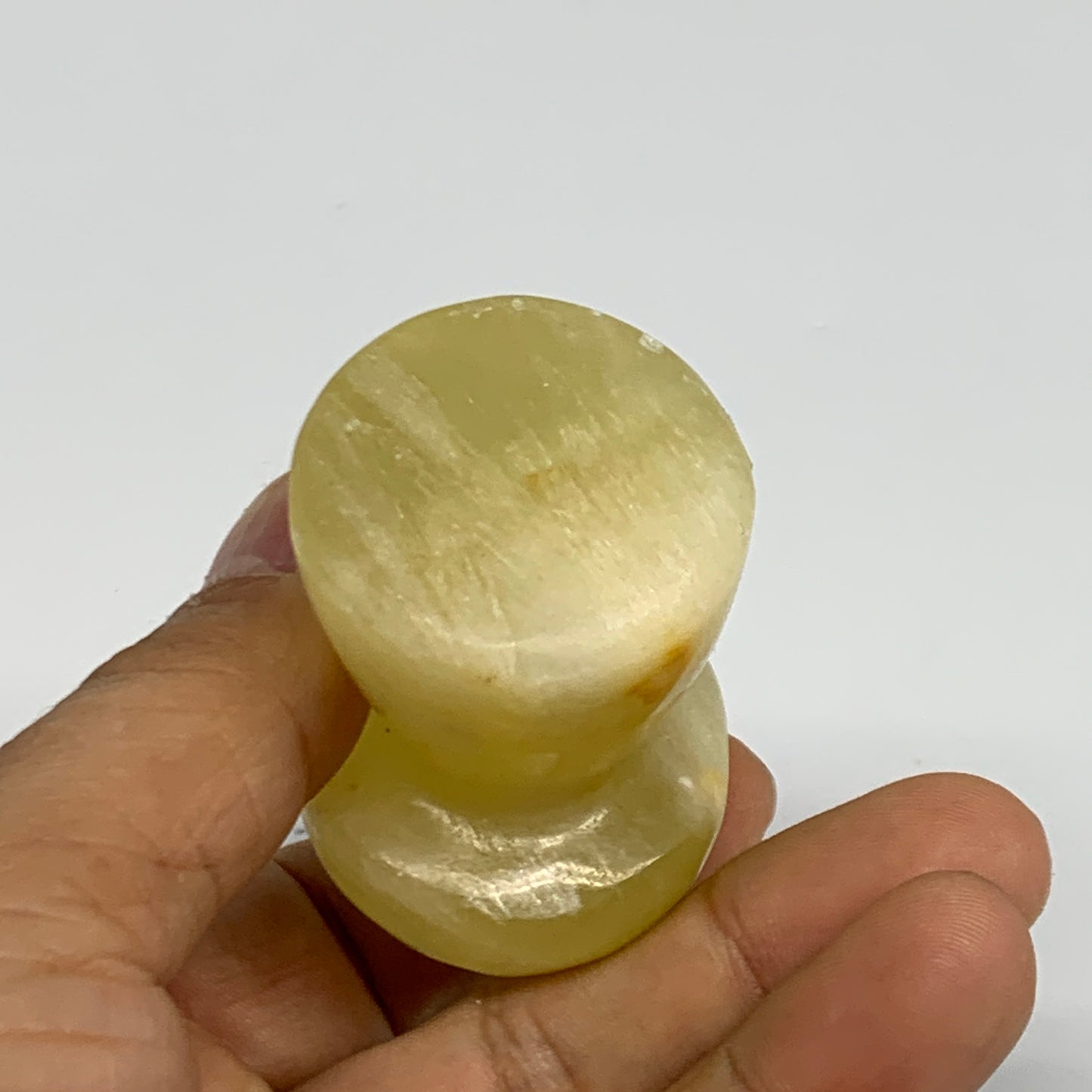 110.3g,2.1"x1.3" Natural Lemon Calcite Mushroom Gemstone @Pakistan, B31695