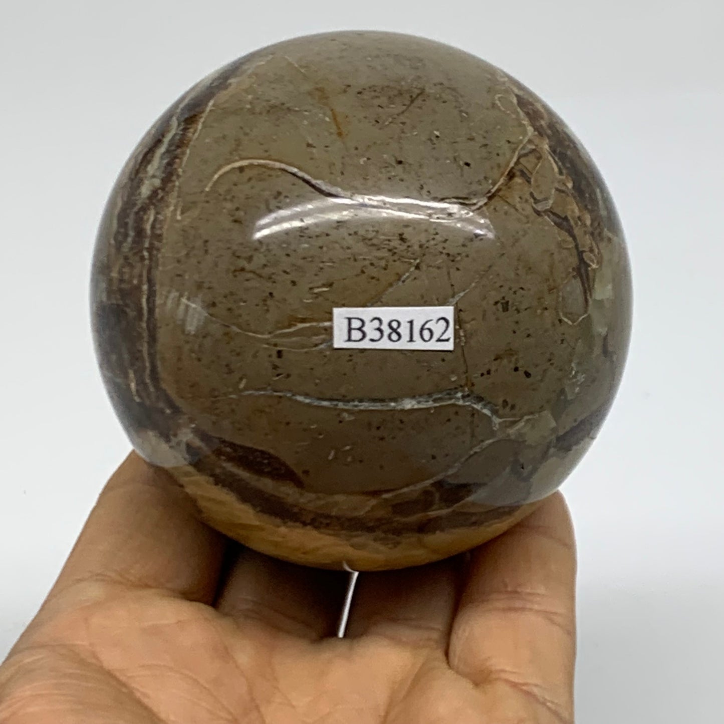 1.15 lbs, 2.8" (72mm), Natural Septarian Sphere Crystal Gemstone Ball, B38162