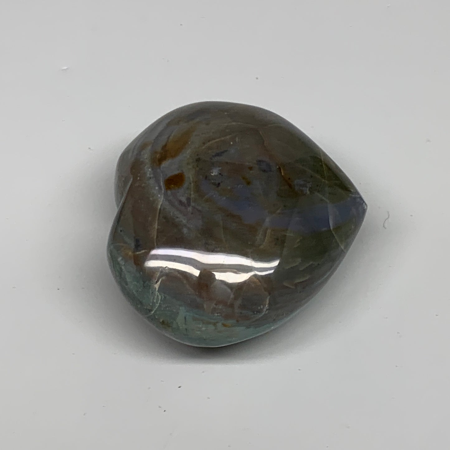 0.50 lbs, 2.6"x3"x1.4" Ocean Jasper Heart Polished Healing Crystal, B30850
