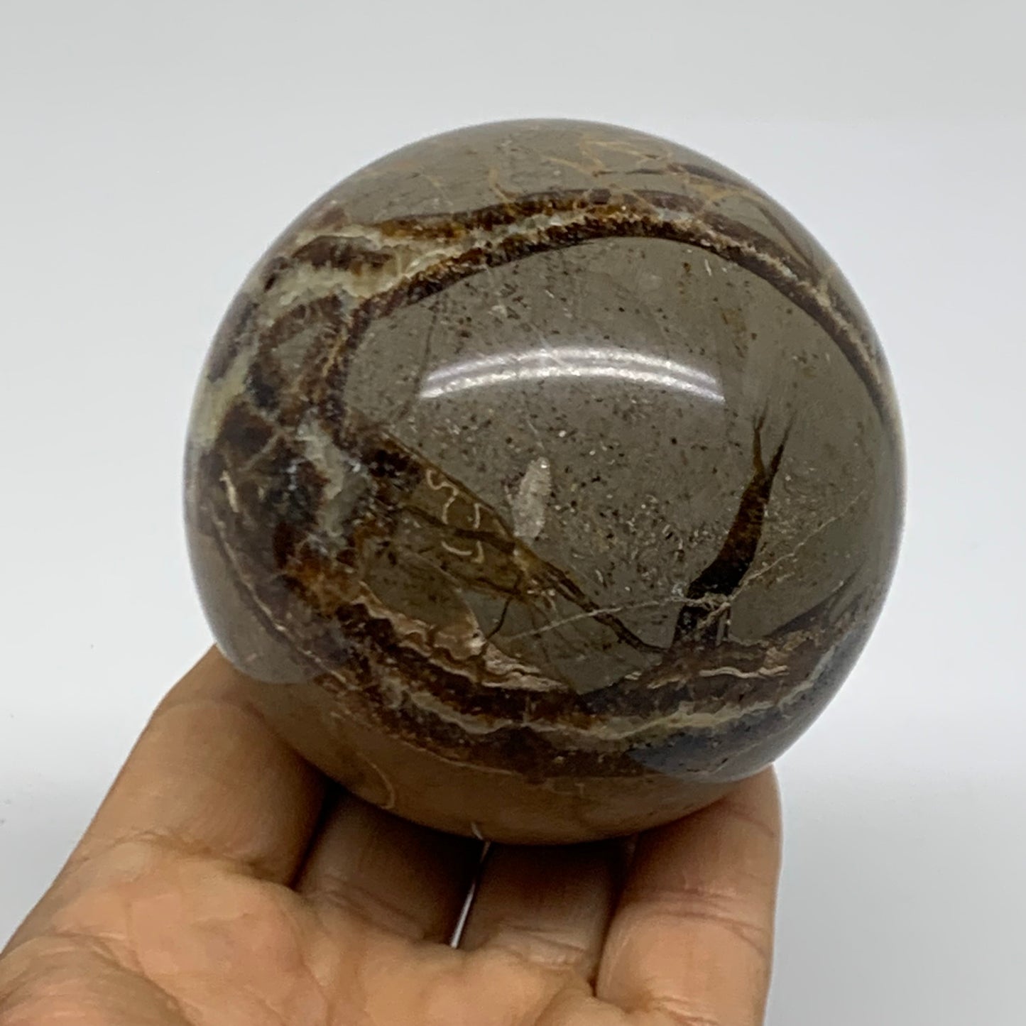 1.15 lbs, 2.8" (72mm), Natural Septarian Sphere Crystal Gemstone Ball, B38162