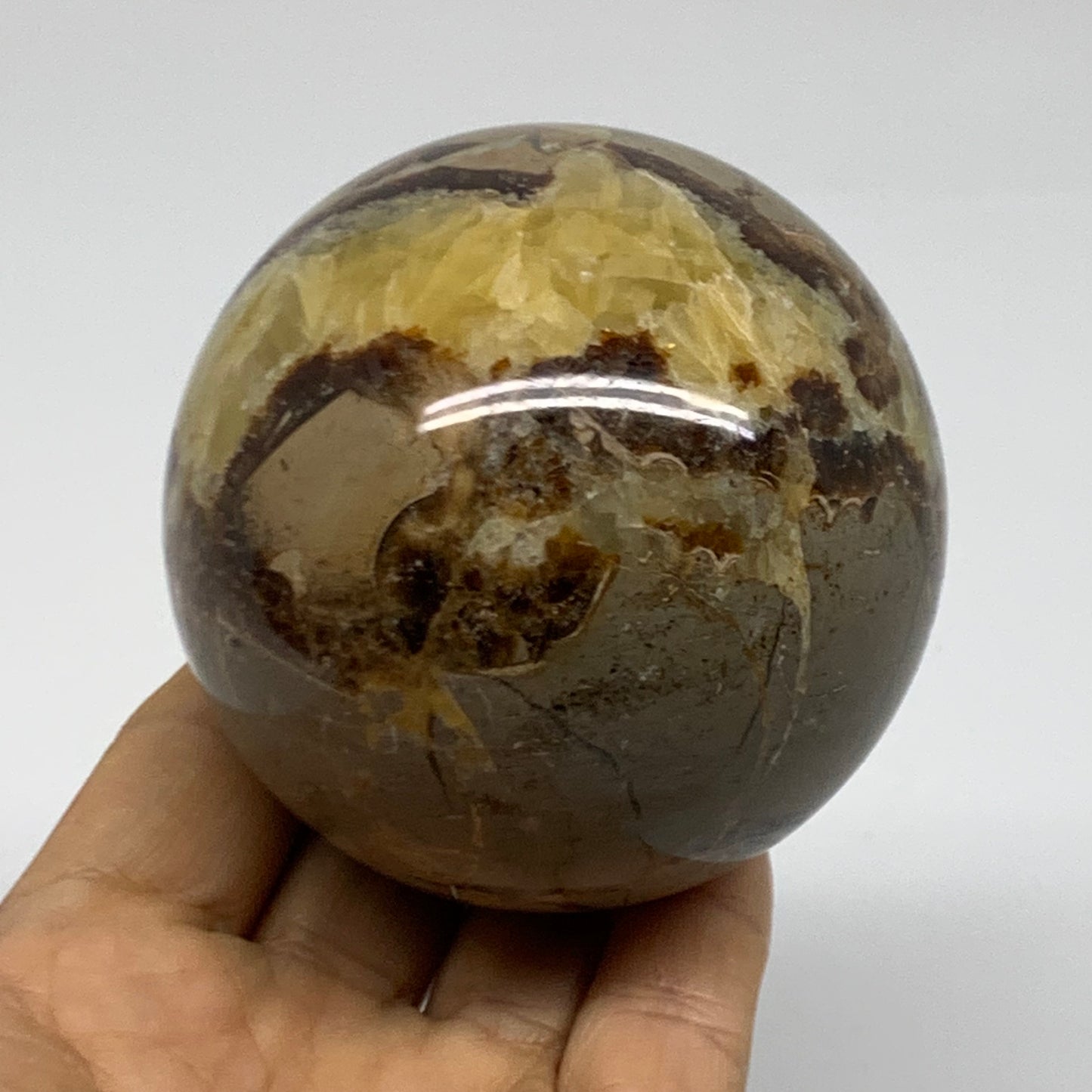 1.15 lbs, 2.8" (72mm), Natural Septarian Sphere Crystal Gemstone Ball, B38162
