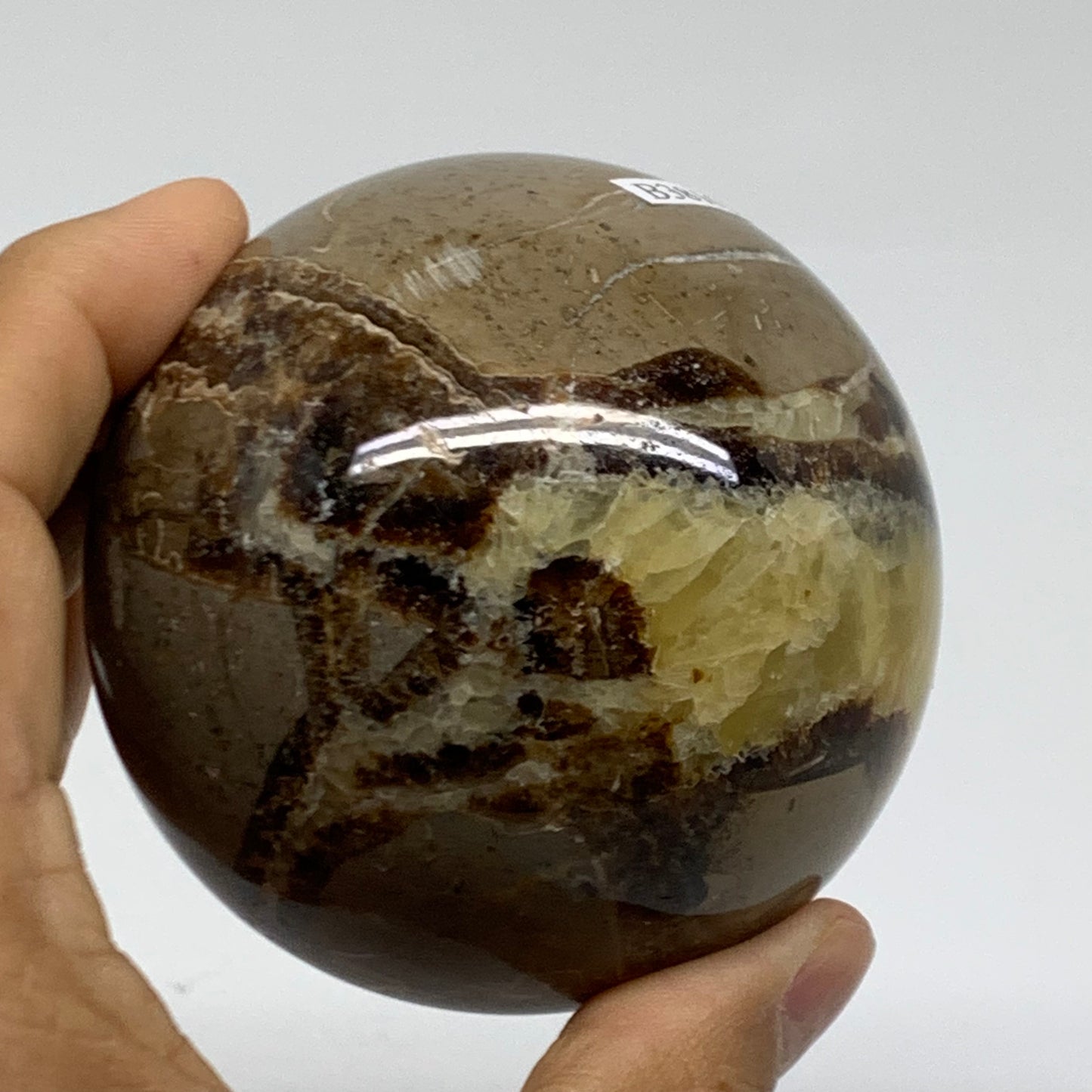 1.15 lbs, 2.8" (72mm), Natural Septarian Sphere Crystal Gemstone Ball, B38162