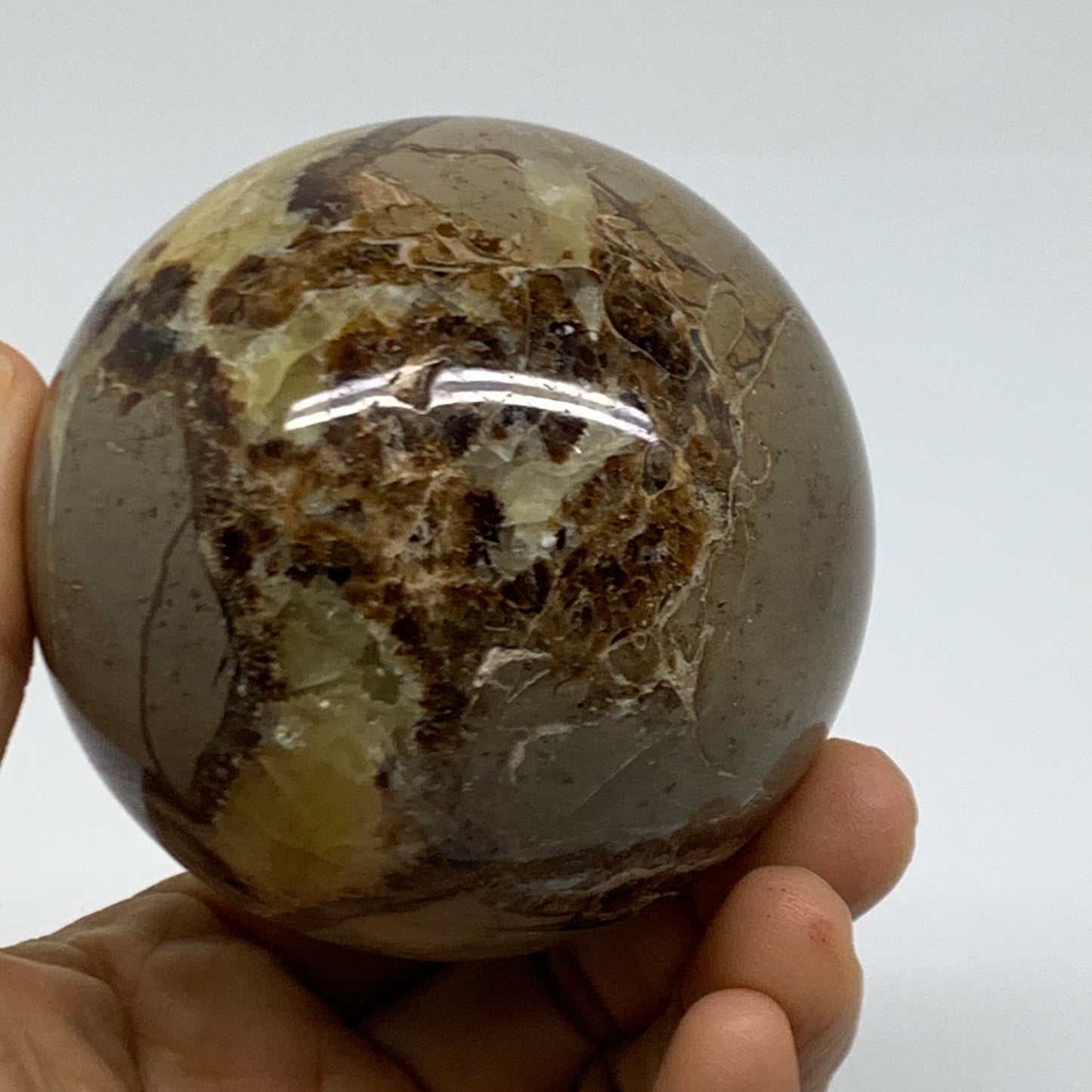 1.15 lbs, 2.8" (72mm), Natural Septarian Sphere Crystal Gemstone Ball, B38162