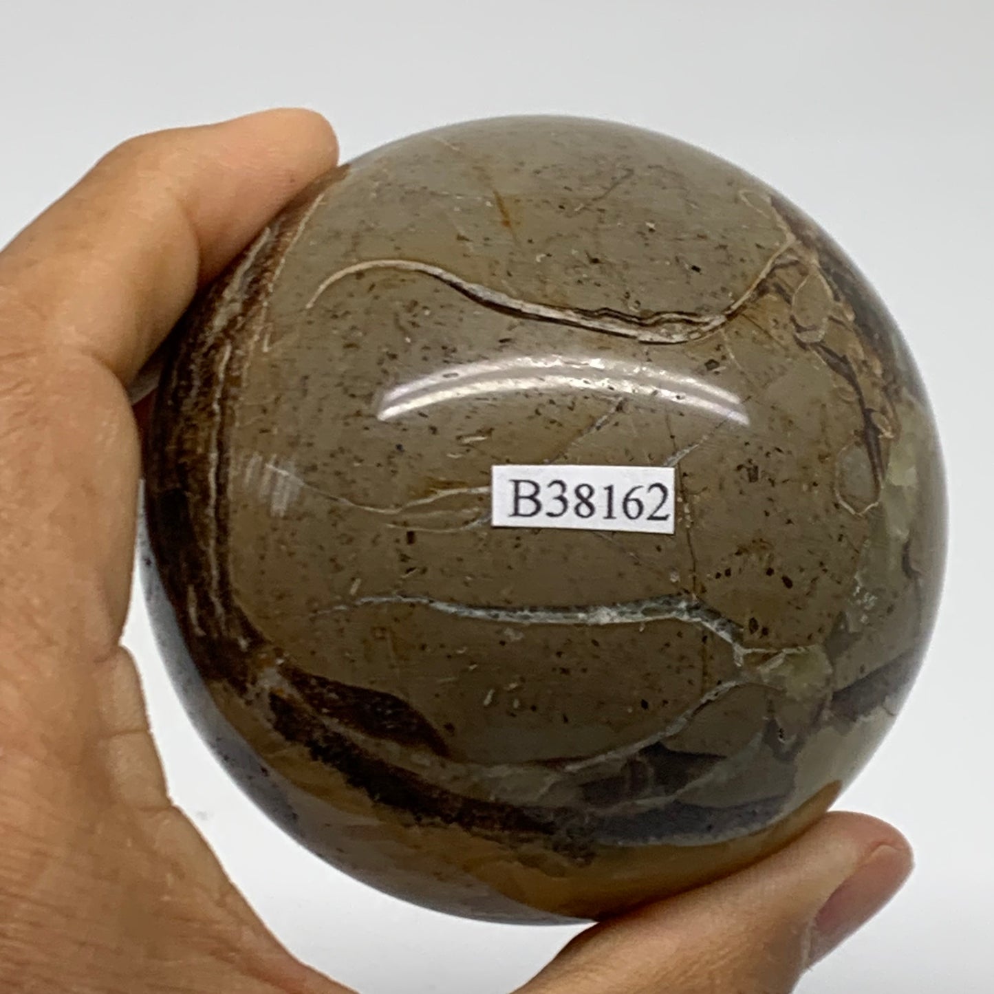 1.15 lbs, 2.8" (72mm), Natural Septarian Sphere Crystal Gemstone Ball, B38162
