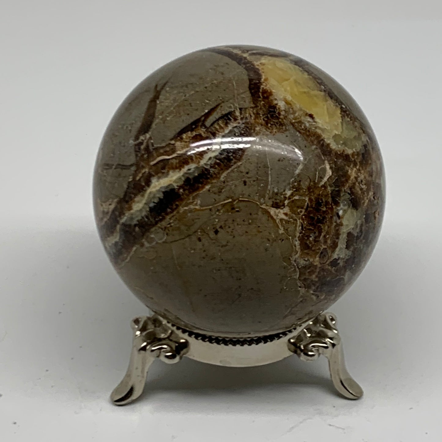 1.15 lbs, 2.8" (72mm), Natural Septarian Sphere Crystal Gemstone Ball, B38162