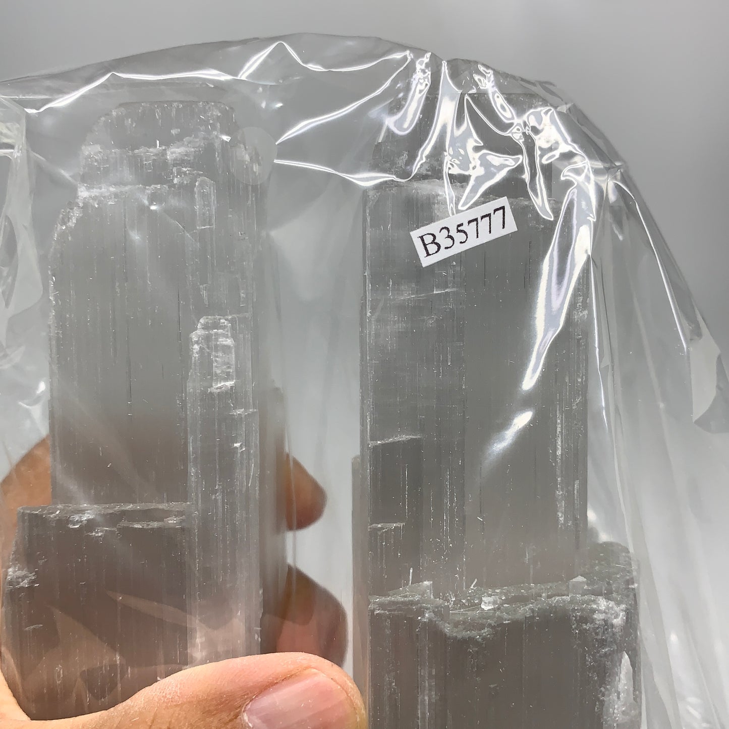 12.8 lbs, 15.5"x5.2"x3.7" Rough Selenite (Satin Spar) Lamp Tower W/Chord, B35777