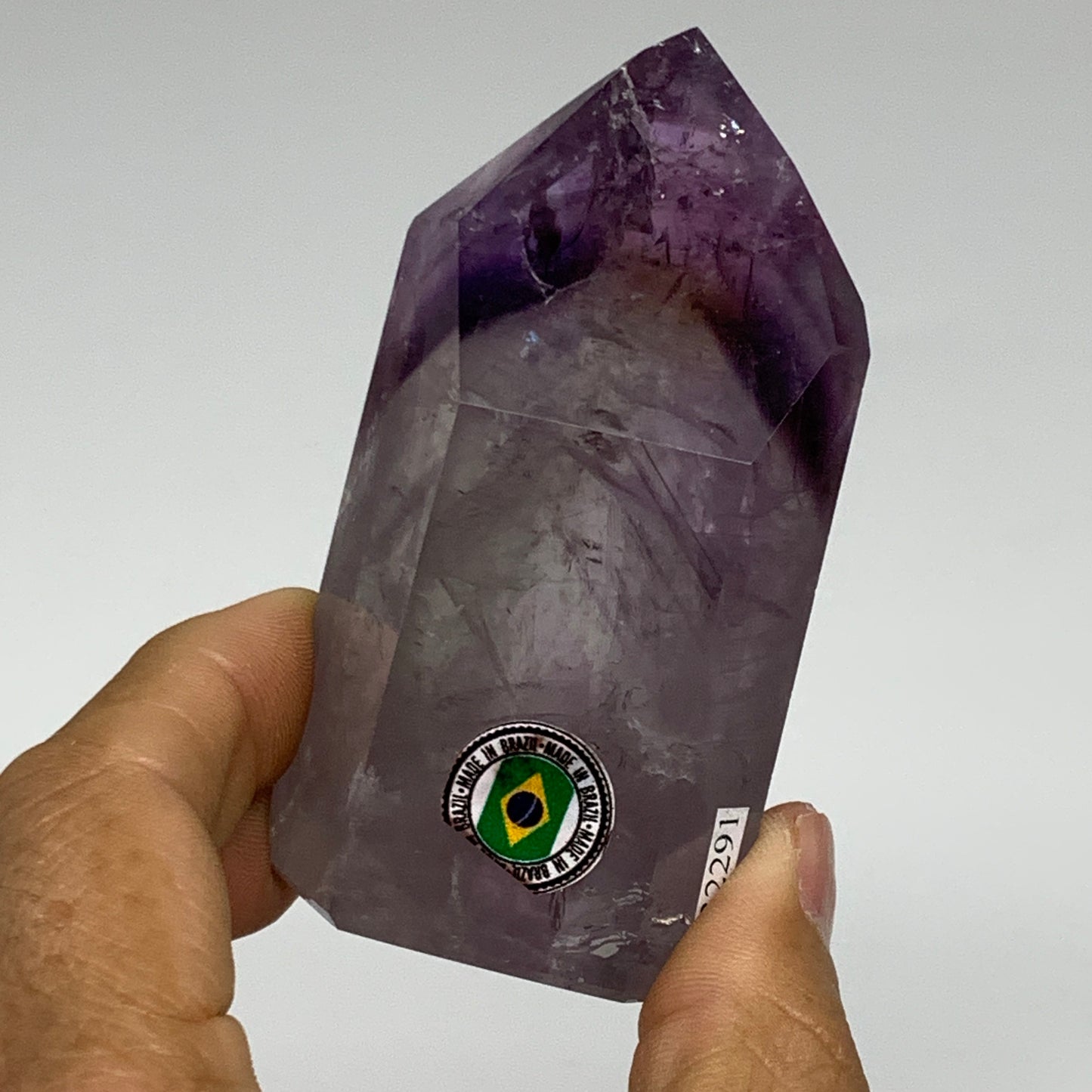 174g, 3.2"x1.7"x1.2", Natural Amethyst Tower Point Obelisk @Brazil, B32291