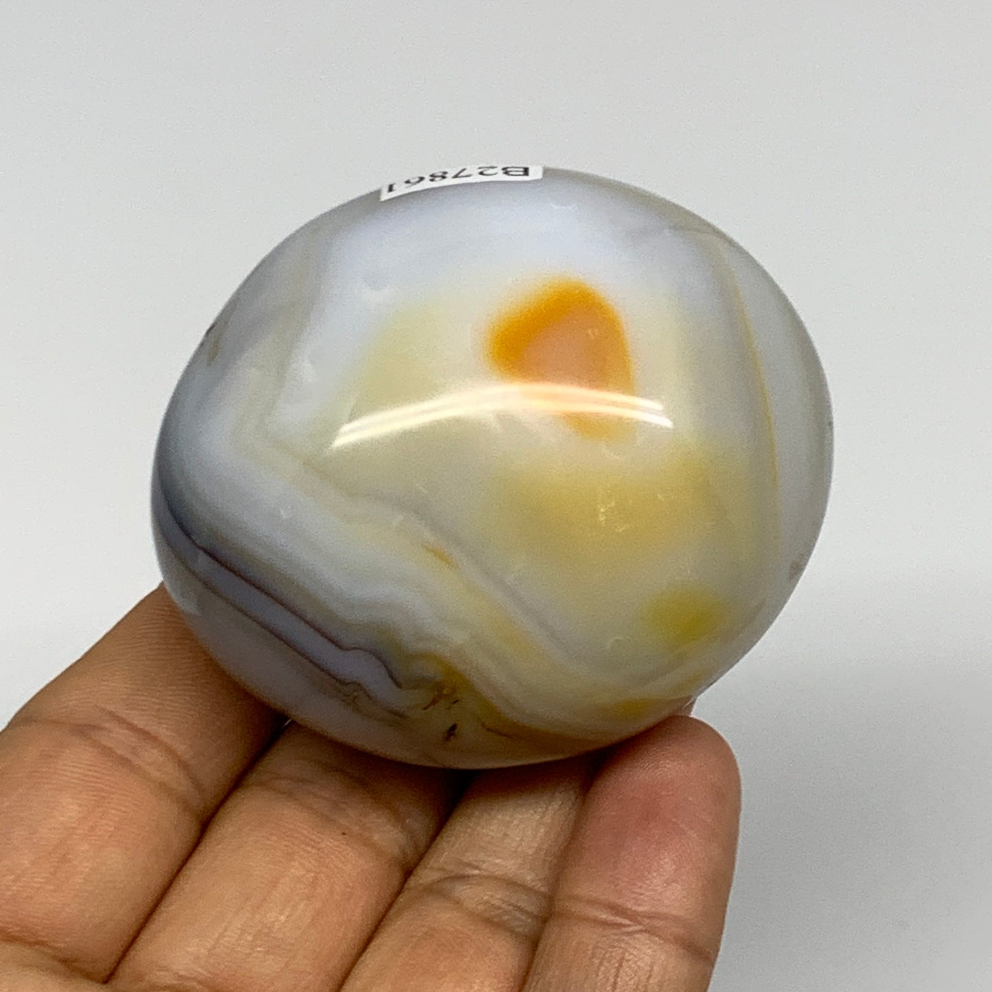 166.9g, 2.3"x2.1"x1.5" Orca Agate Palm-Stone Reiki Energy Crystal Reiki, B27861