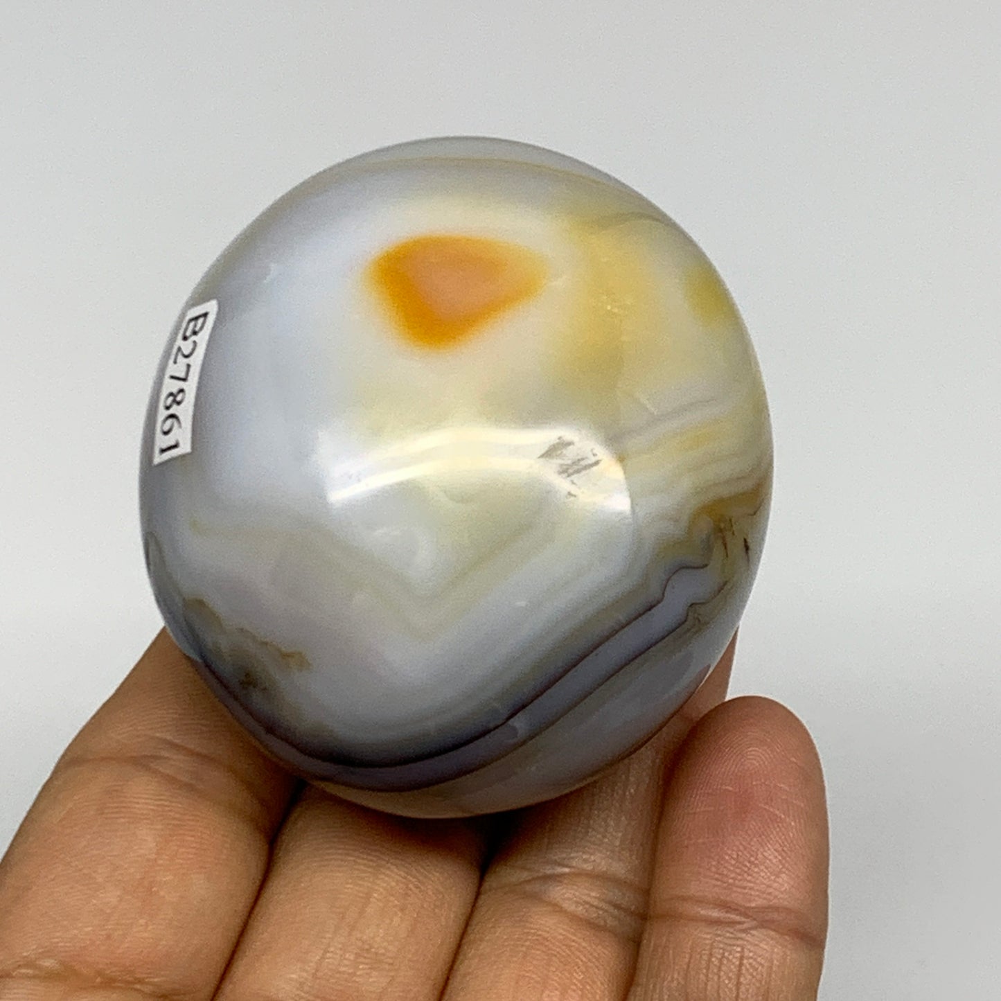 166.9g, 2.3"x2.1"x1.5" Orca Agate Palm-Stone Reiki Energy Crystal Reiki, B27861