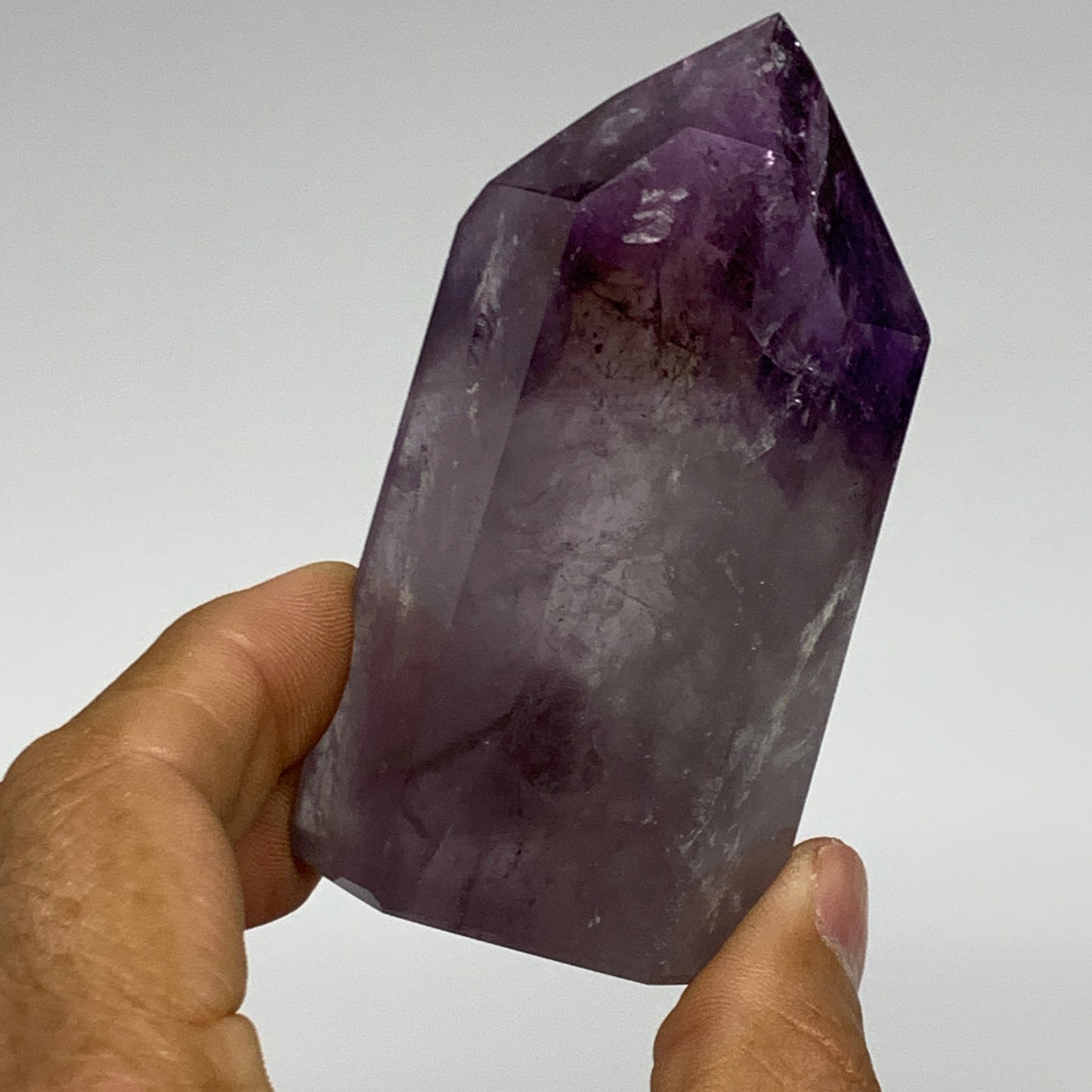 174g, 3.2"x1.7"x1.2", Natural Amethyst Tower Point Obelisk @Brazil, B32291