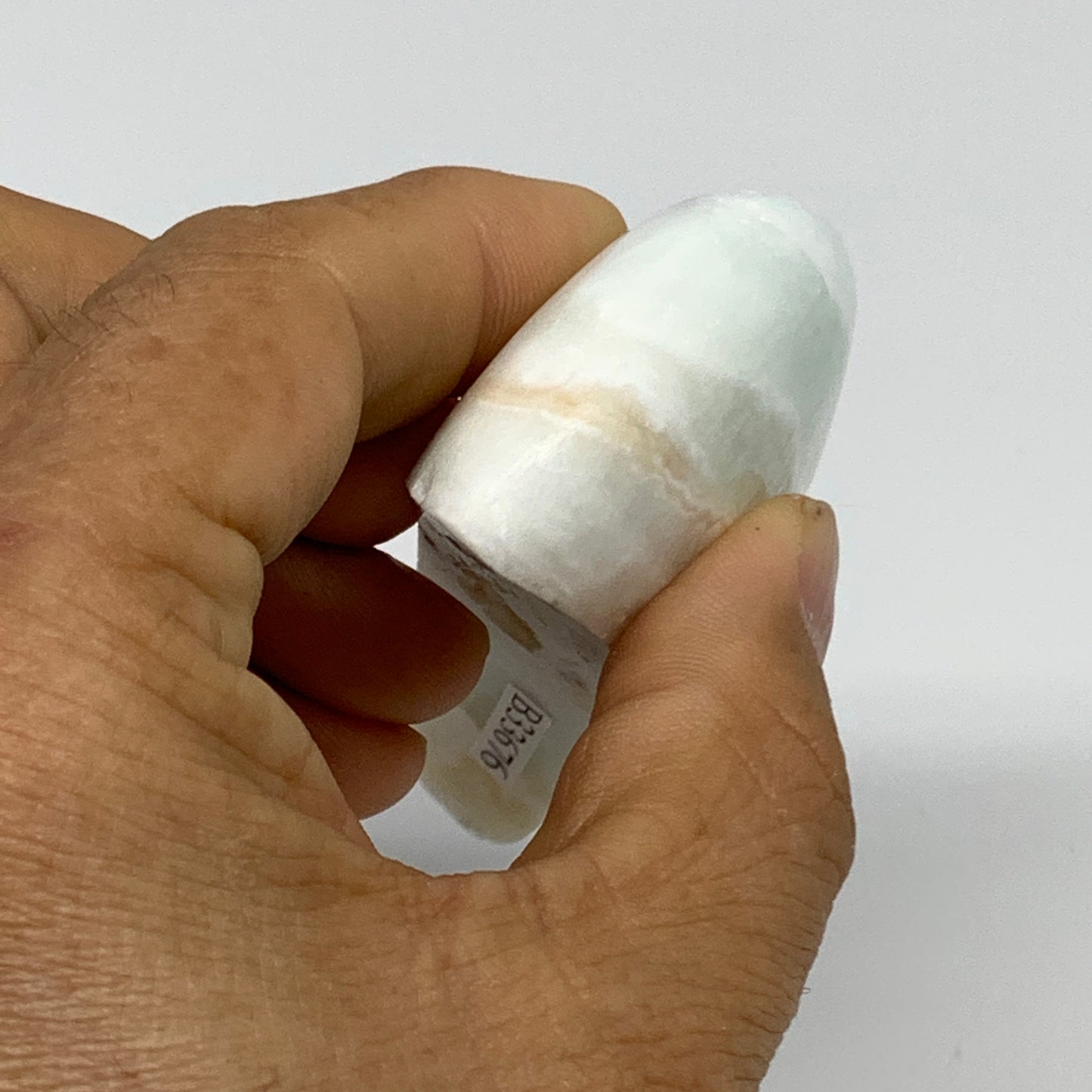 107.5g, 2.8"x1.5"x0.9", Caribbean Calcite Moon Crescent Gemstone, B33676