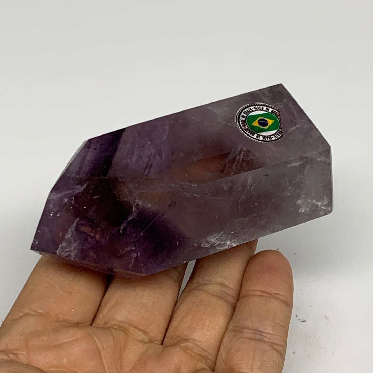 174g, 3.2"x1.7"x1.2", Natural Amethyst Tower Point Obelisk @Brazil, B32291