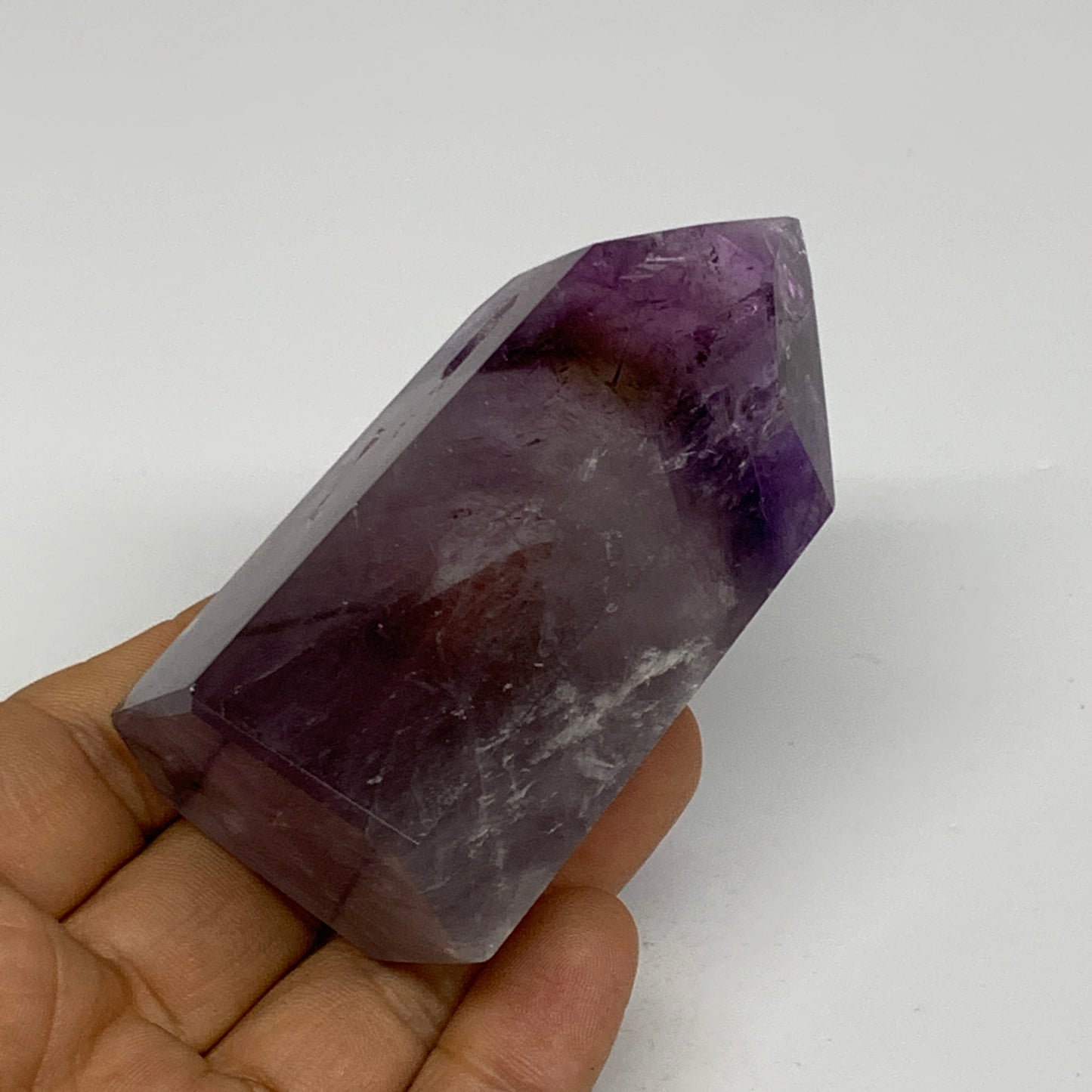 174g, 3.2"x1.7"x1.2", Natural Amethyst Tower Point Obelisk @Brazil, B32291