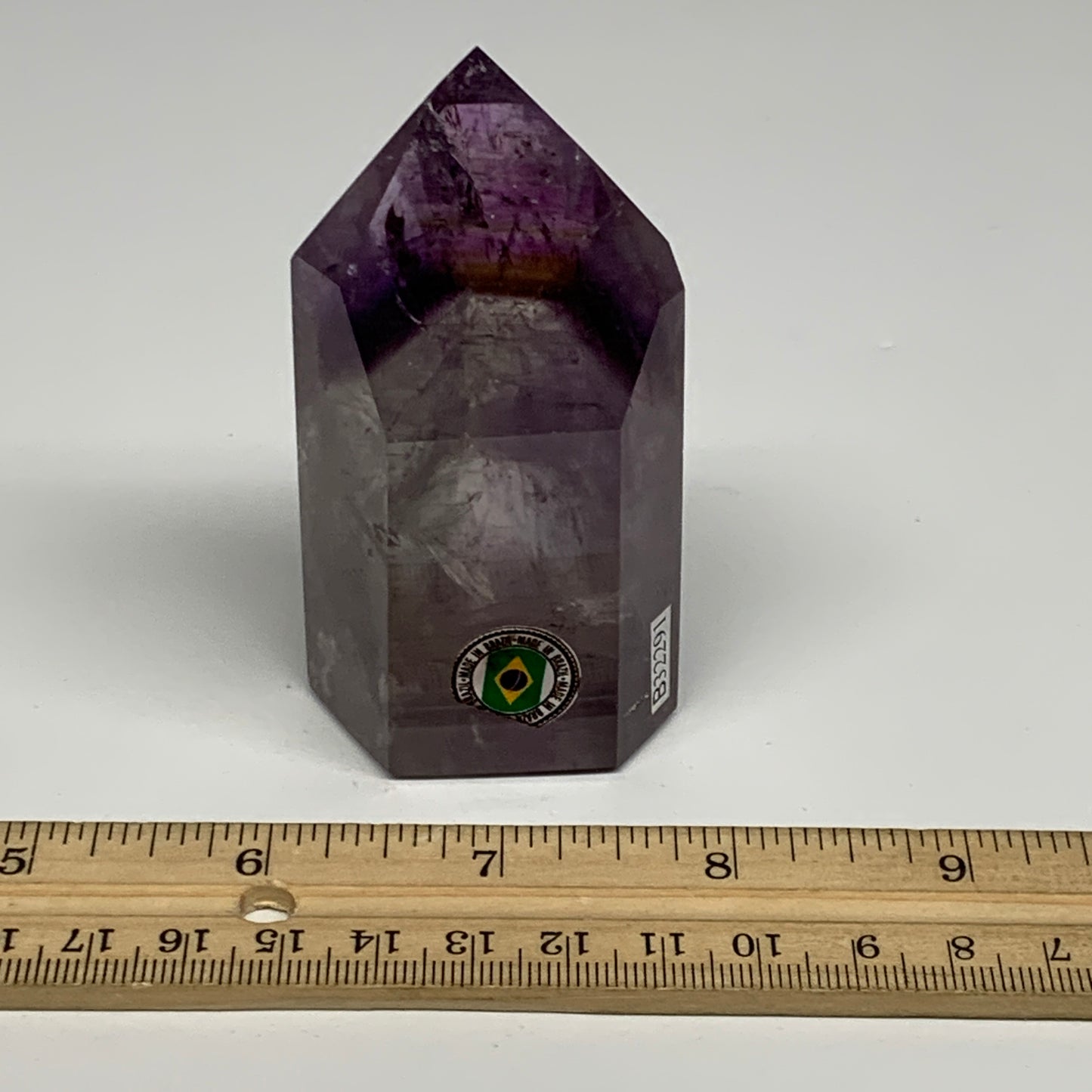 174g, 3.2"x1.7"x1.2", Natural Amethyst Tower Point Obelisk @Brazil, B32291