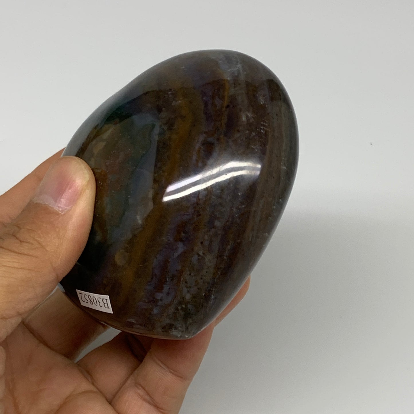 0.85 lbs, 3.1"x3.2"x1.8" Ocean Jasper Heart Polished Healing Crystal, B30852