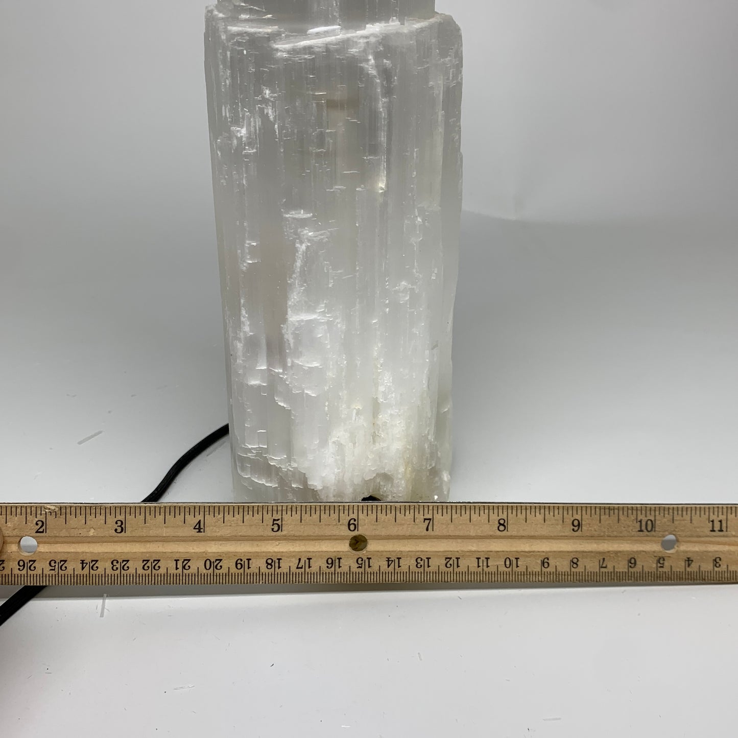 8.5 lbs, 13.5"x4.6"x3.4" Rough Selenite (Satin Spar) Lamp Tower W/Chord, B35778