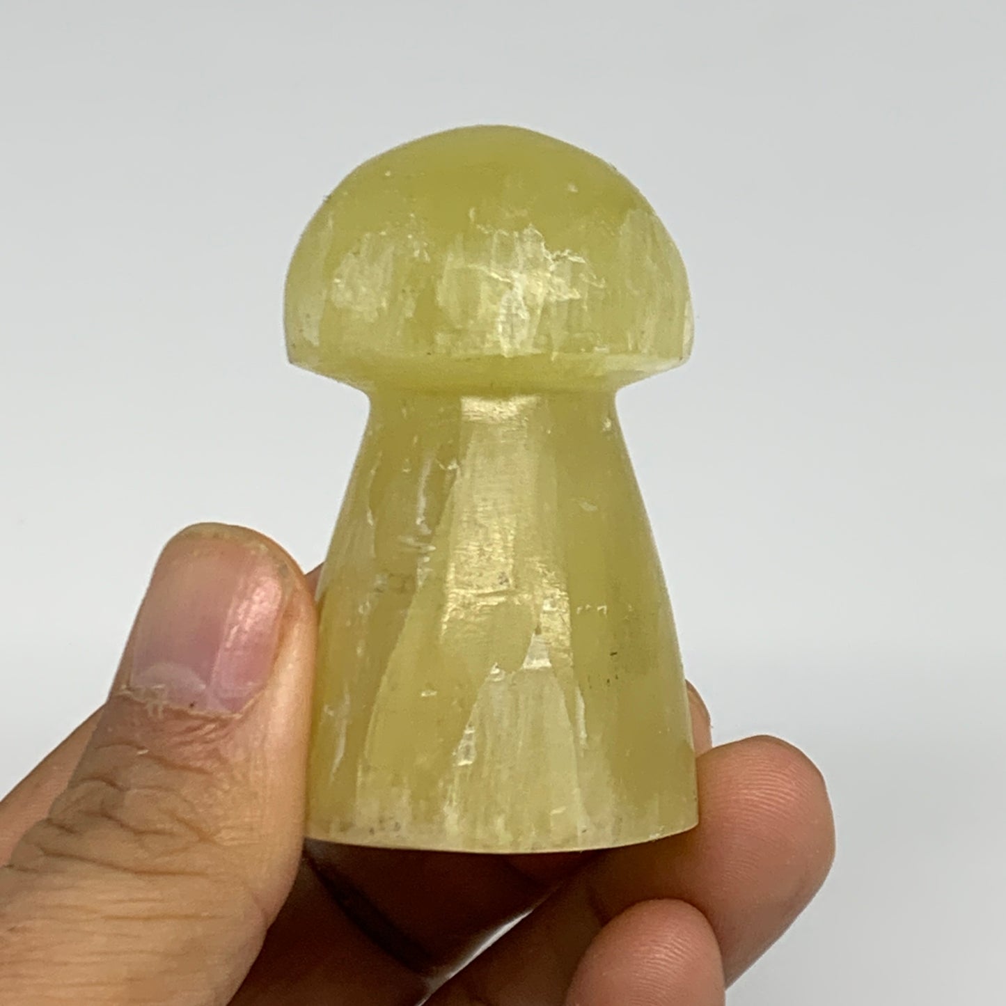 102.1g,2.2"x1.3" Natural Lemon Calcite Mushroom Gemstone @Pakistan, B31693