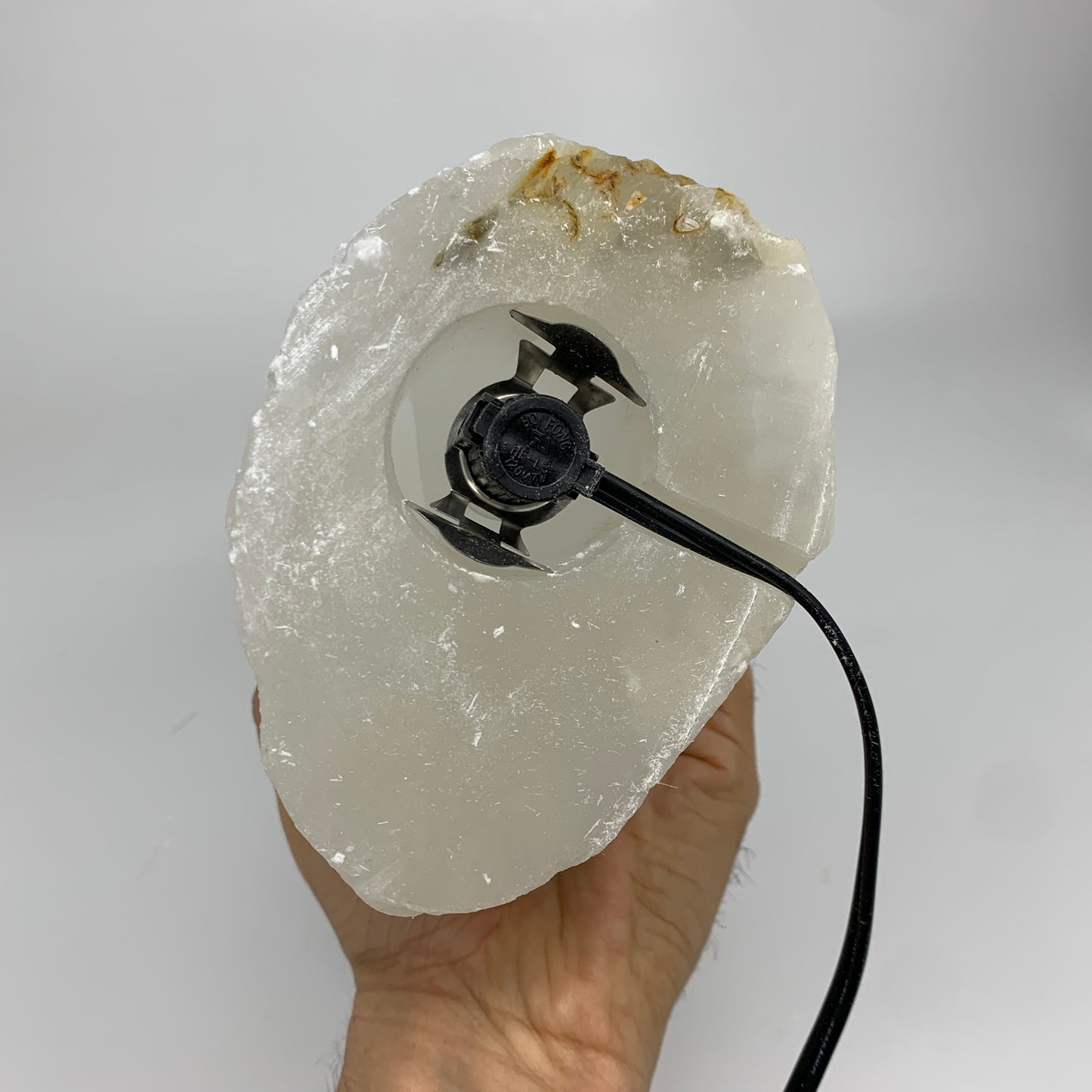 8.5 lbs, 13.5"x4.6"x3.4" Rough Selenite (Satin Spar) Lamp Tower W/Chord, B35778