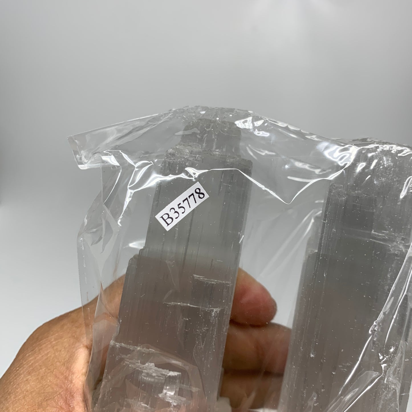 8.5 lbs, 13.5"x4.6"x3.4" Rough Selenite (Satin Spar) Lamp Tower W/Chord, B35778