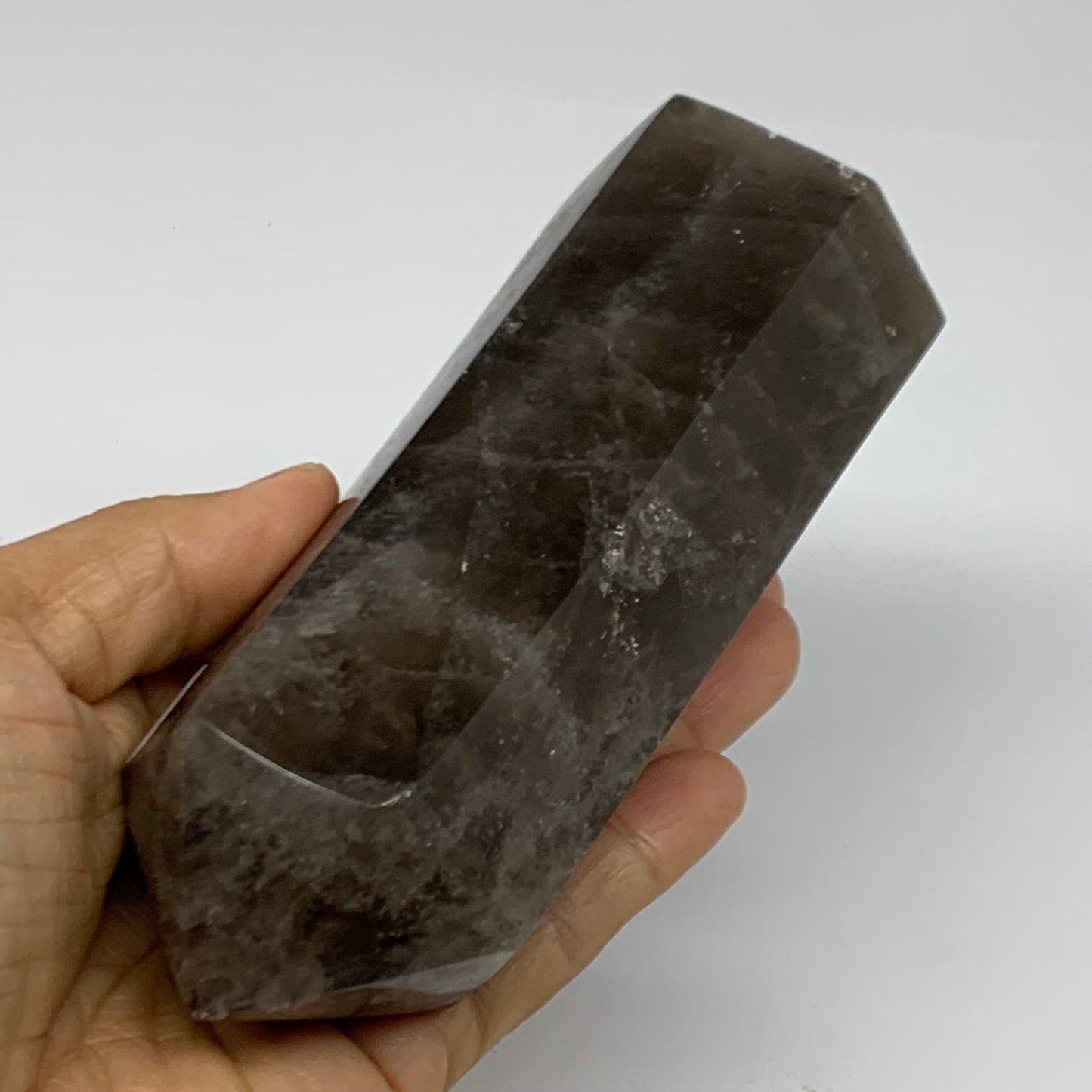 1.2 Lbs, 5.6"x2.2"x1.7", Black Moonstone Tower Obelisk Point Crystal, B38164