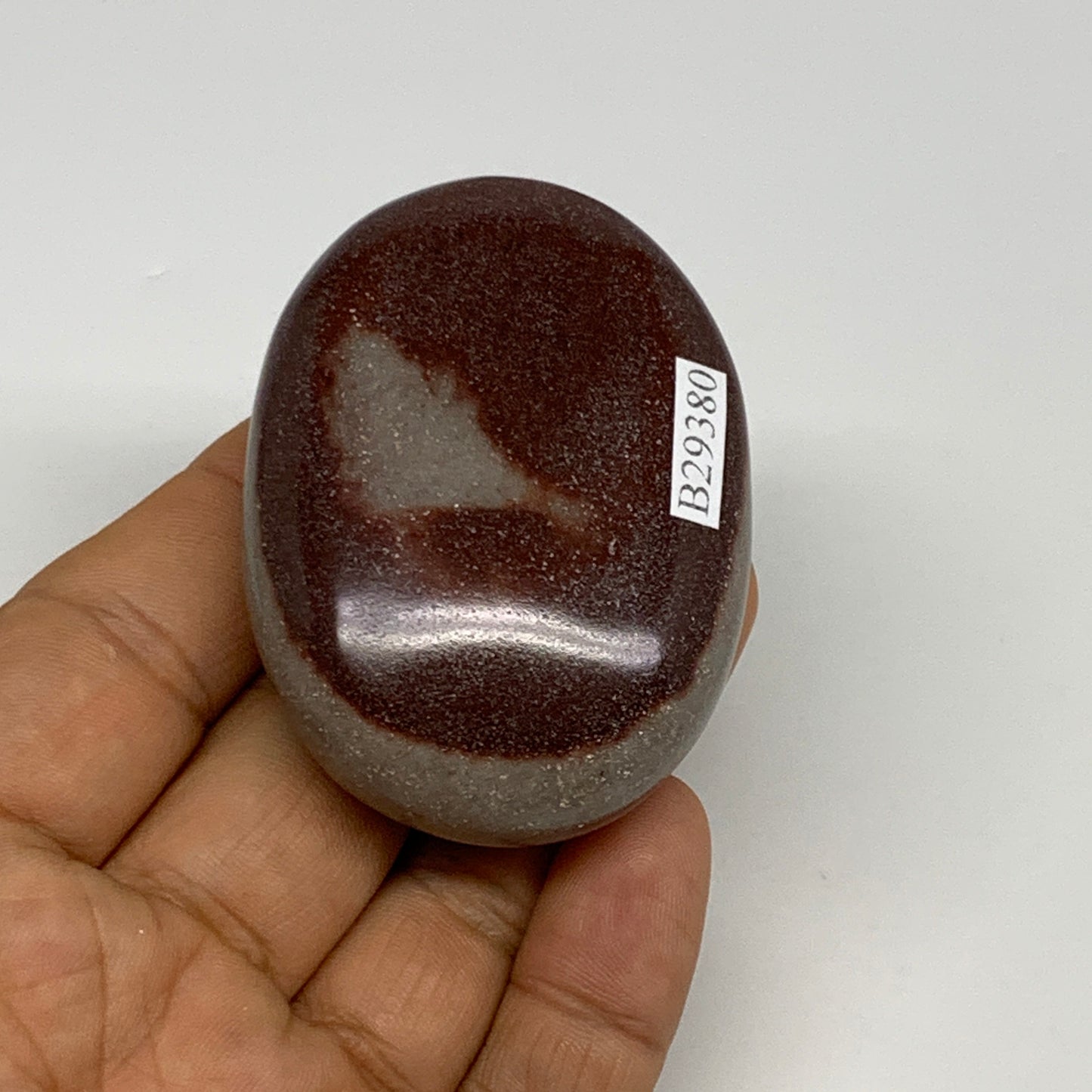91.2g, 2.3"x1.7"x0.9", Narmada Shiva Lingam Palm-Stone Polished, B29380