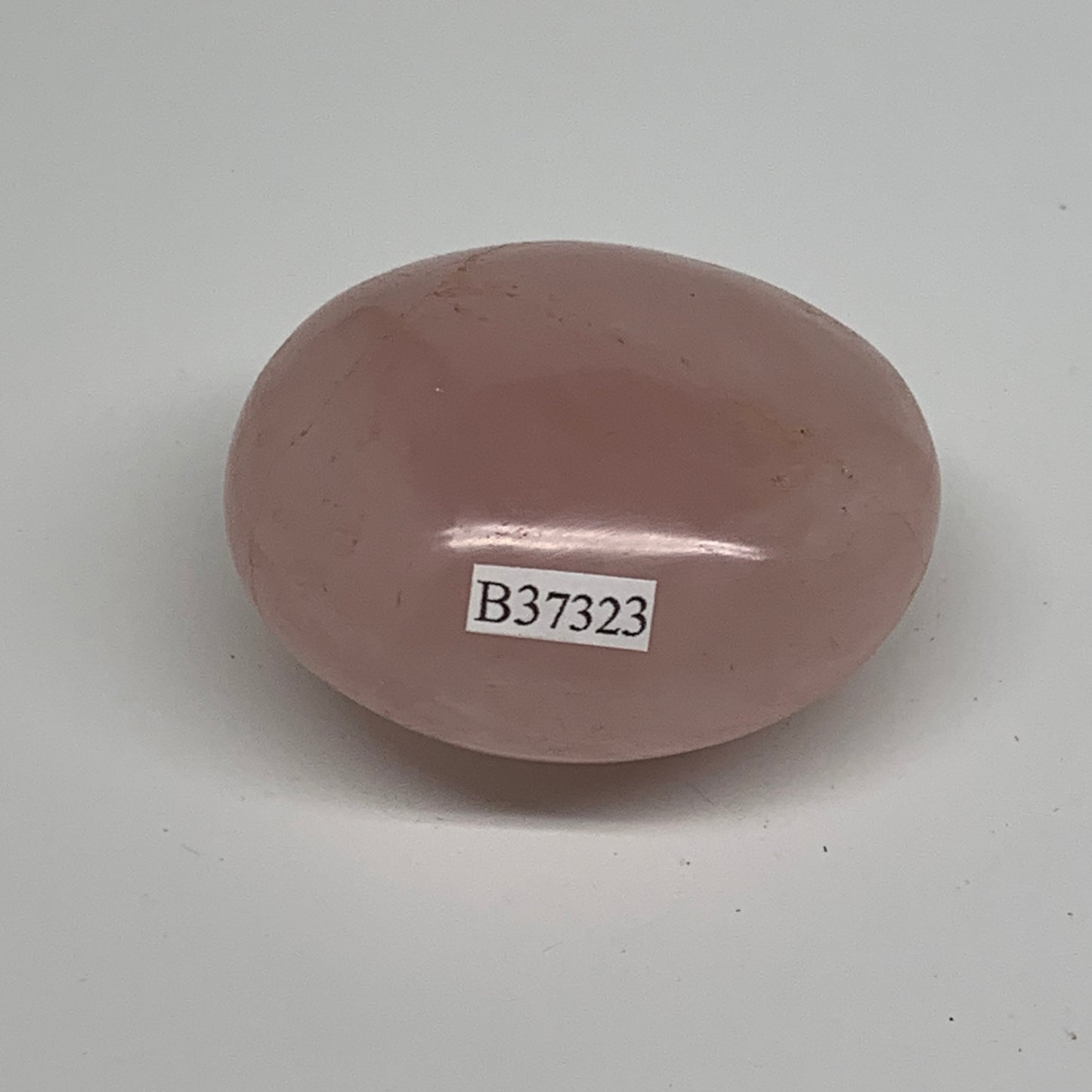 126.5g , 2.2"x2"x1.3", Natural Pink Rose Quartz Palm-stone Crystal, B37323