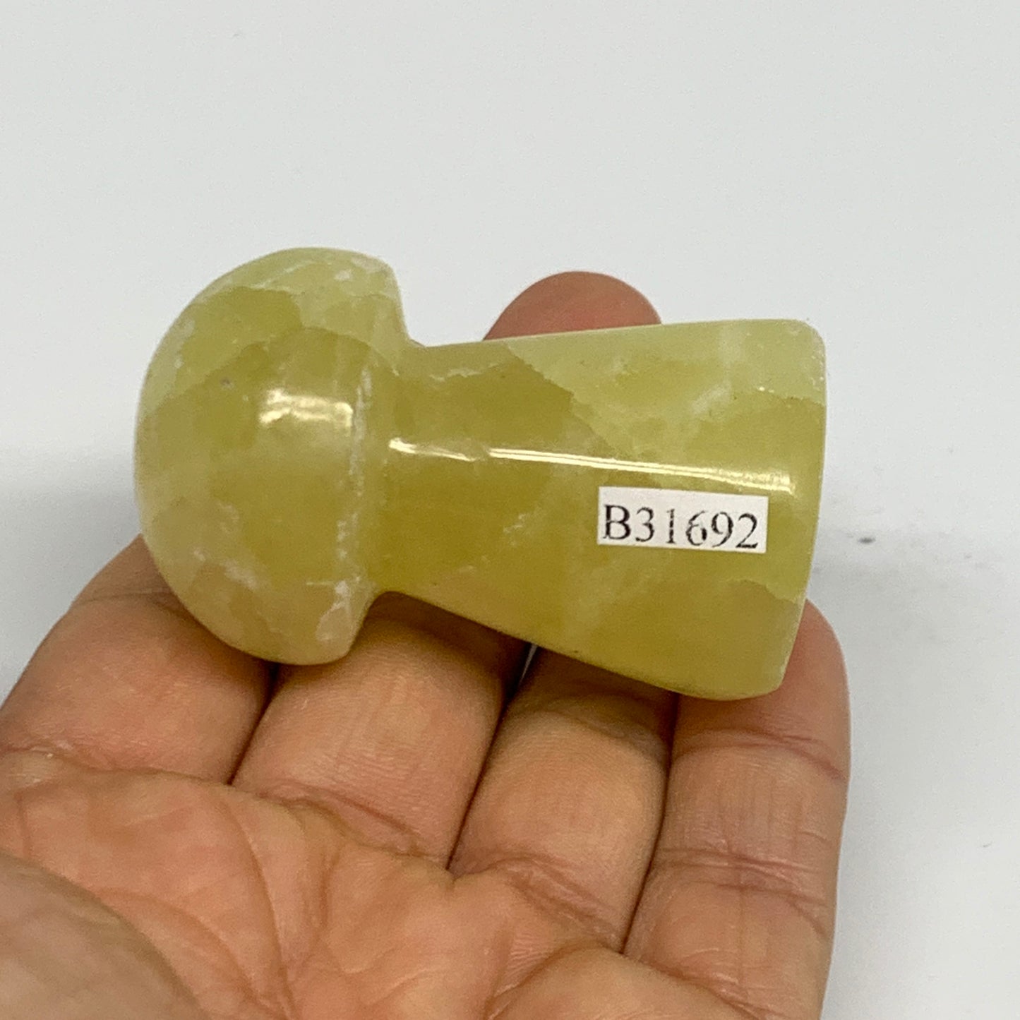 102.6g,2.1"x1.3" Natural Lemon Calcite Mushroom Gemstone @Pakistan, B31692
