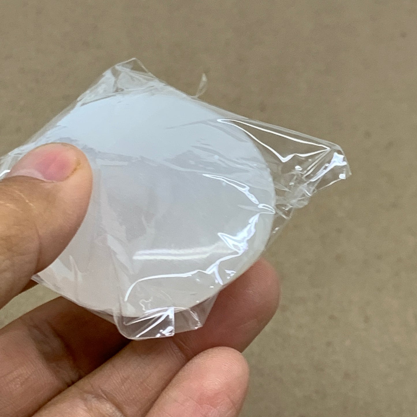 88g, 2.7"x1.9"x0.9", White Selenite Palmstone Crystal Pillow Reiki, B36423