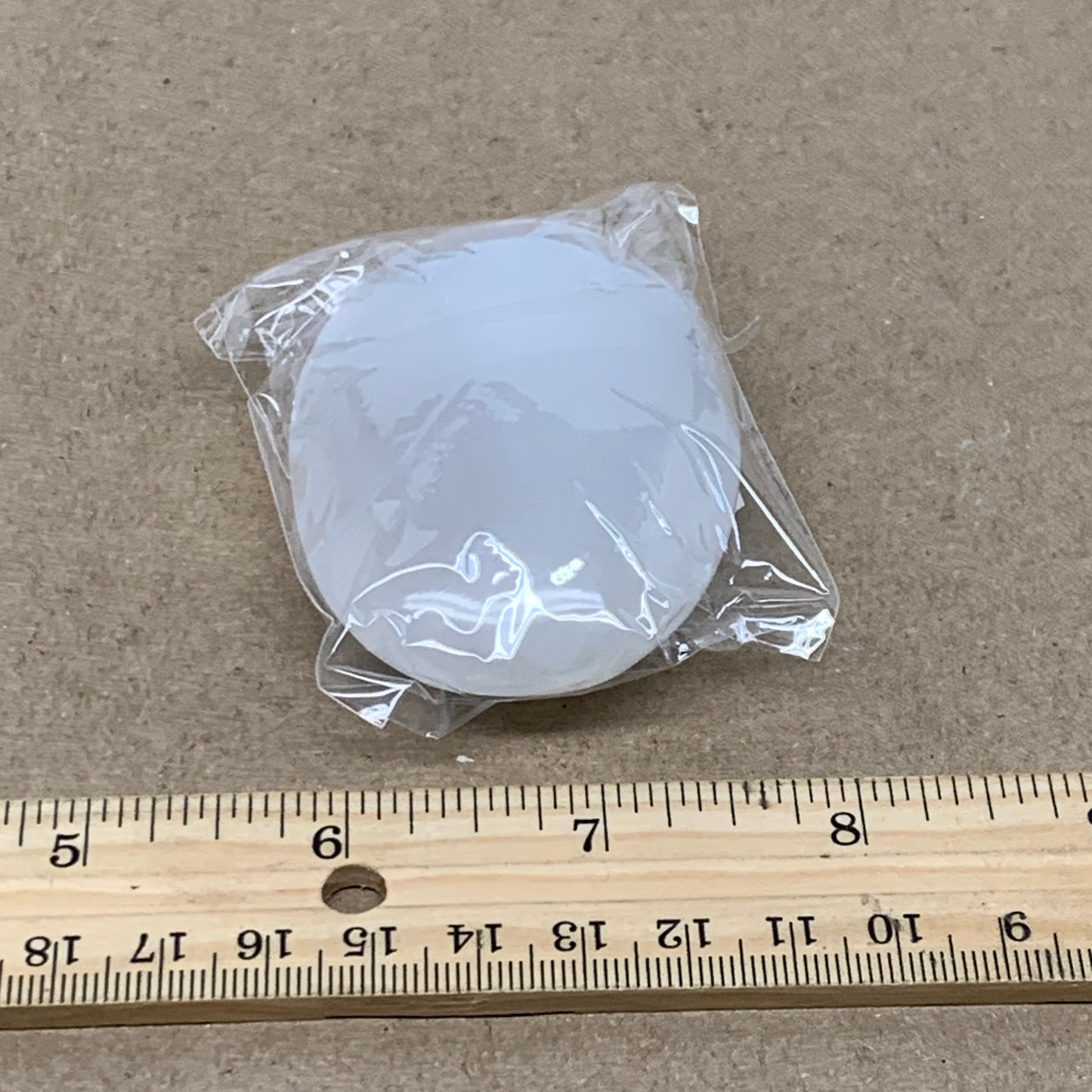 88g, 2.7"x1.9"x0.9", White Selenite Palmstone Crystal Pillow Reiki, B36423