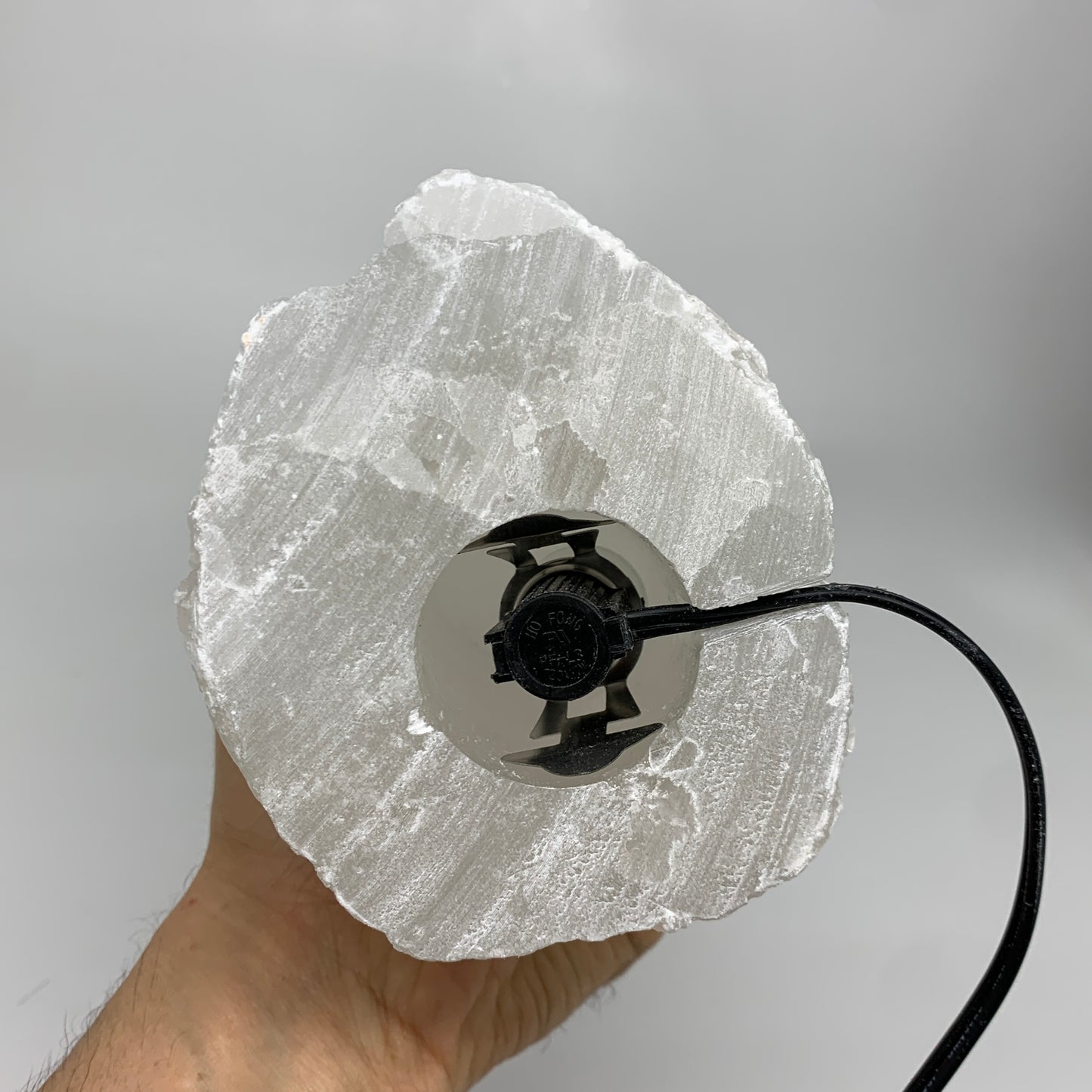 9.79 lbs, 14"x4.3"x3.9" Rough Selenite (Satin Spar) Lamp Tower W/Chord, B35780