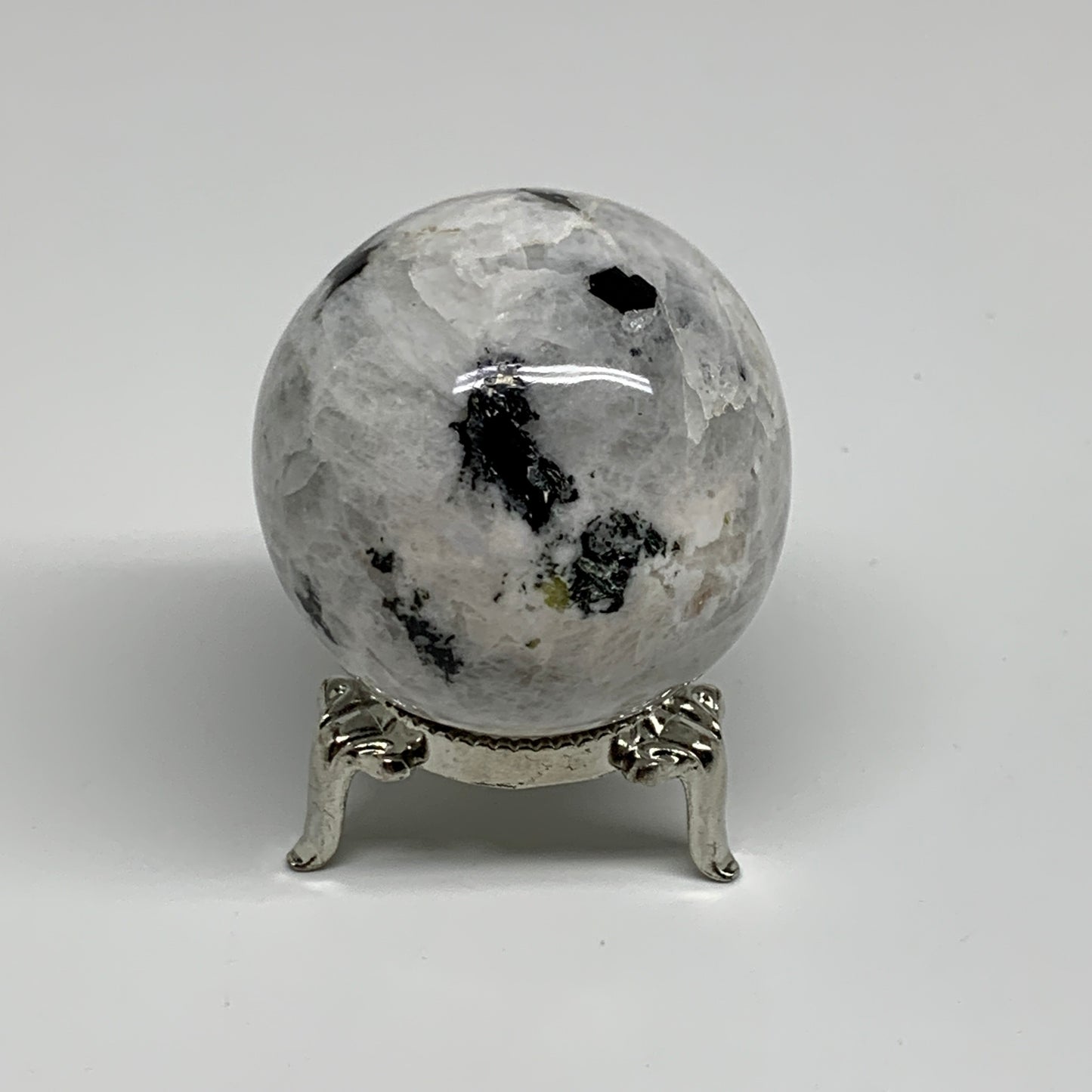 157.6g, 1.9"(48mm), Natural Rainbow Moonstone Sphere Ball Gemstone, B34316